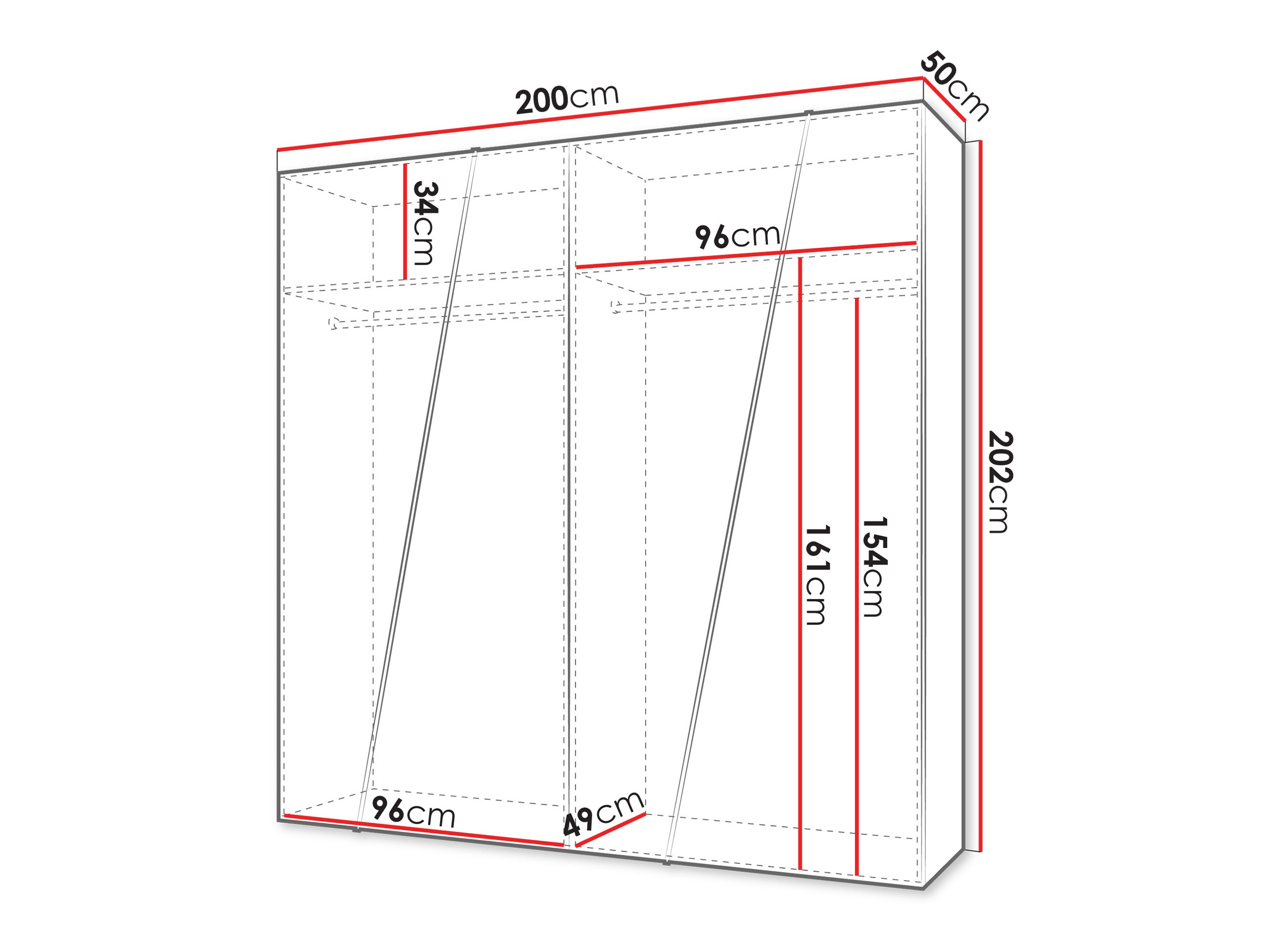Wardrobe Hartford 640 (Walnut)