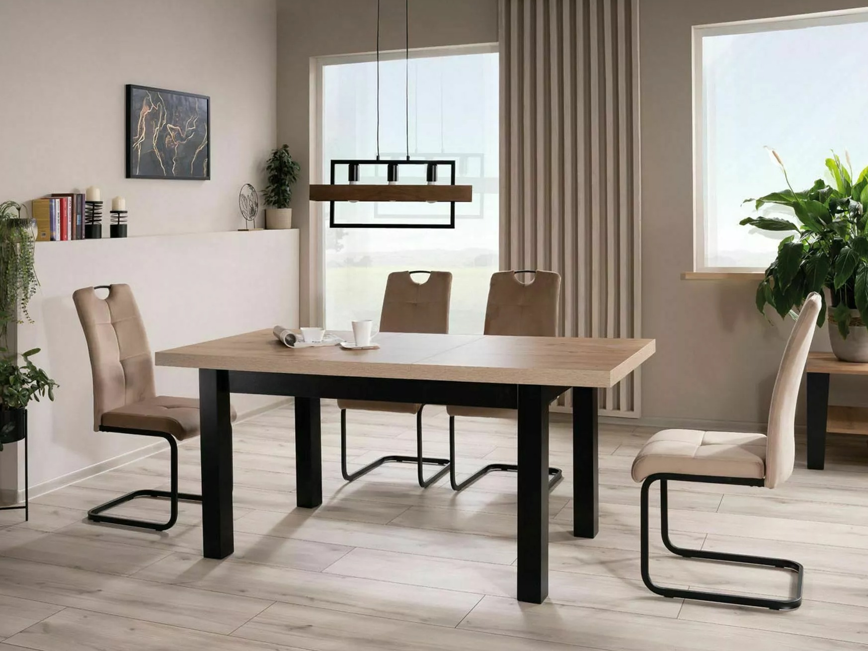 Table Detroit 976 (Black + Artisan oak)