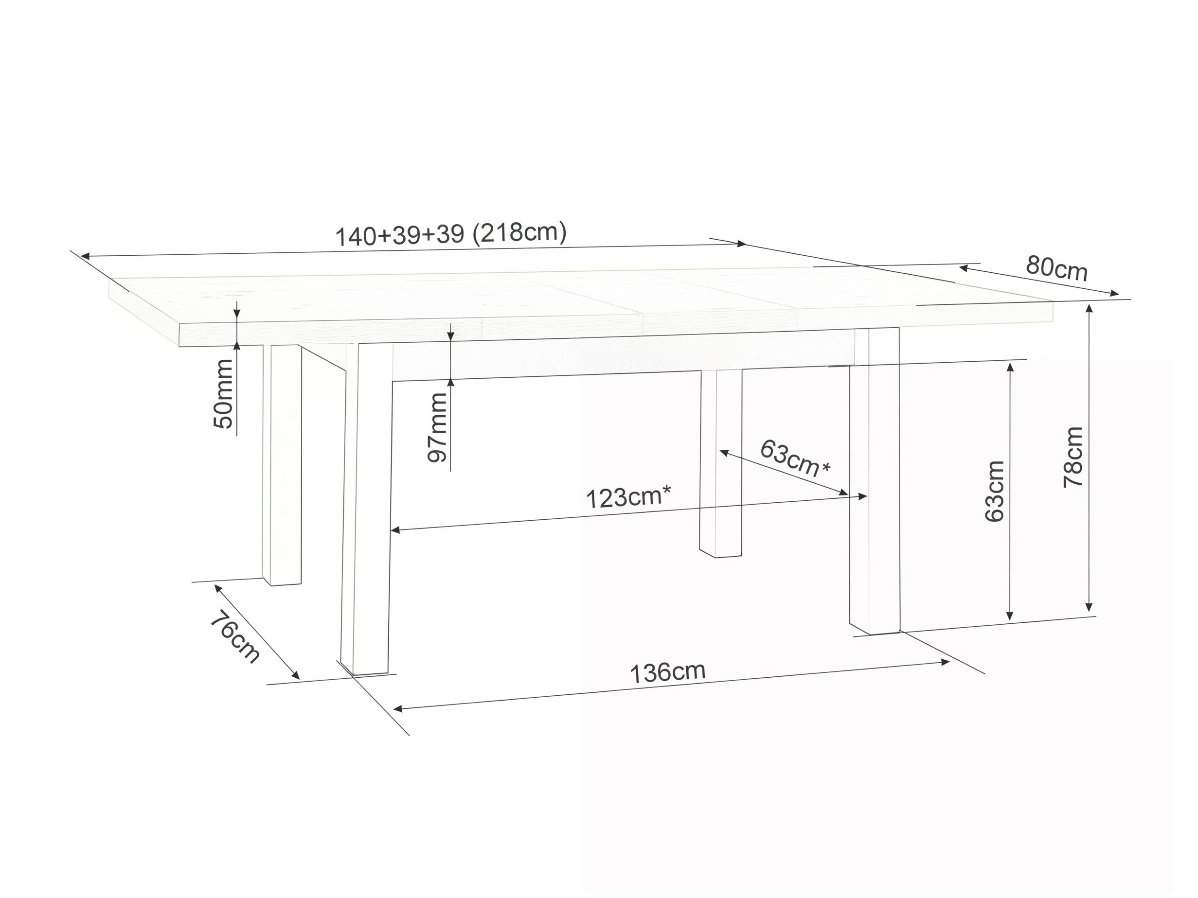 Table Detroit 976 (Black + Artisan oak)