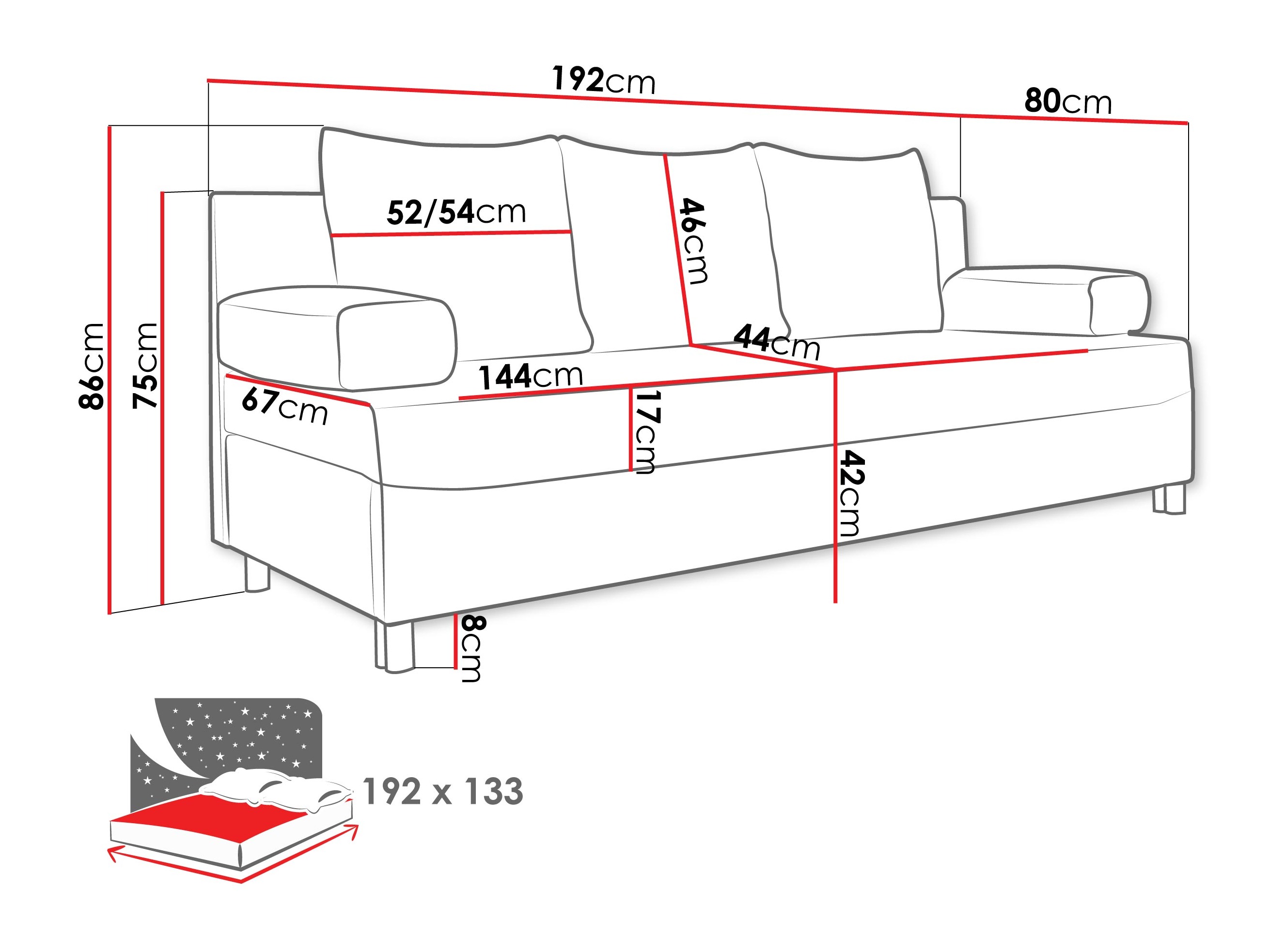 Sofa bed Comfivo Artes (Bella 05)