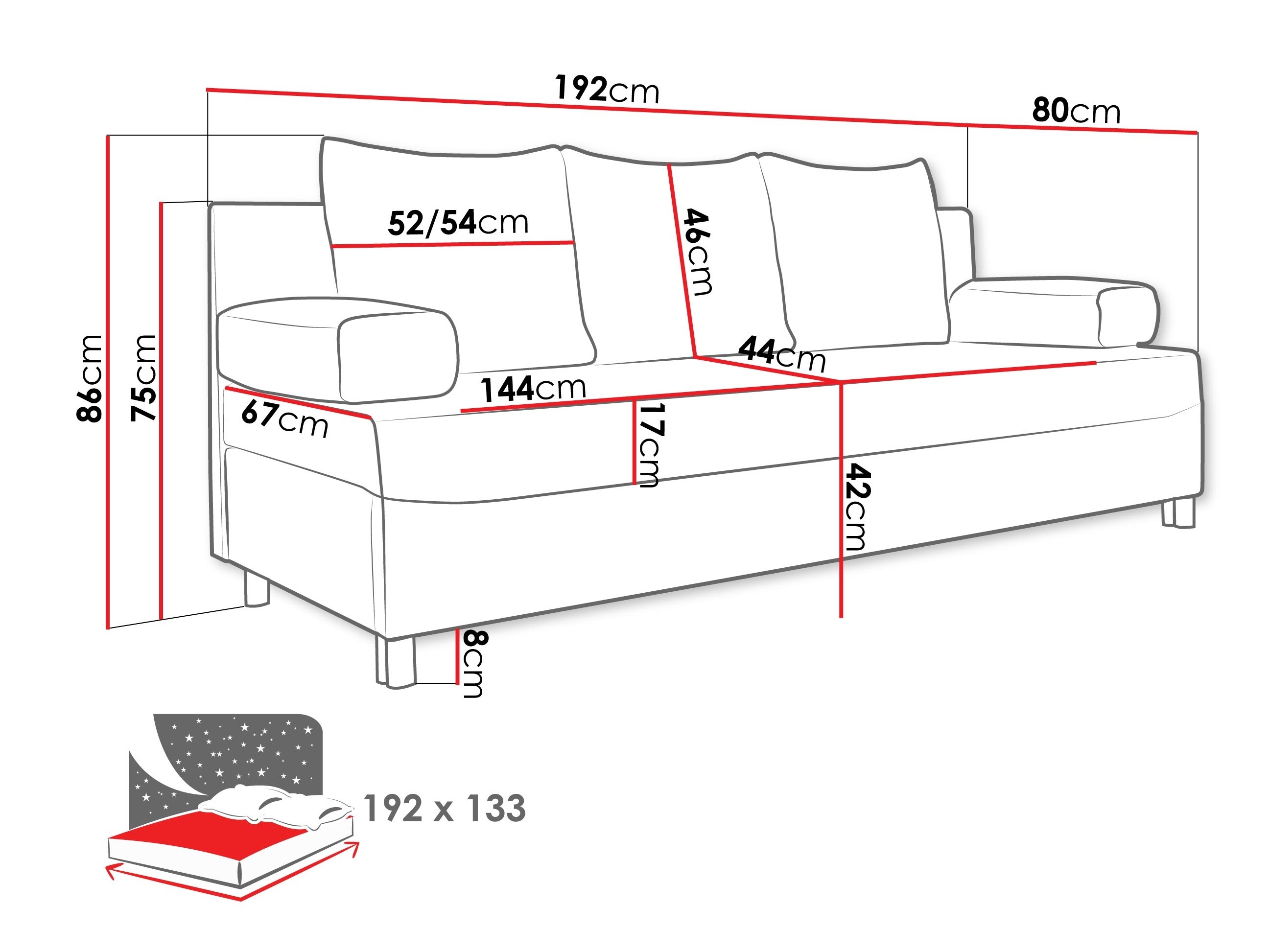 Sofa bed Comfivo Artes (Fredo 25)