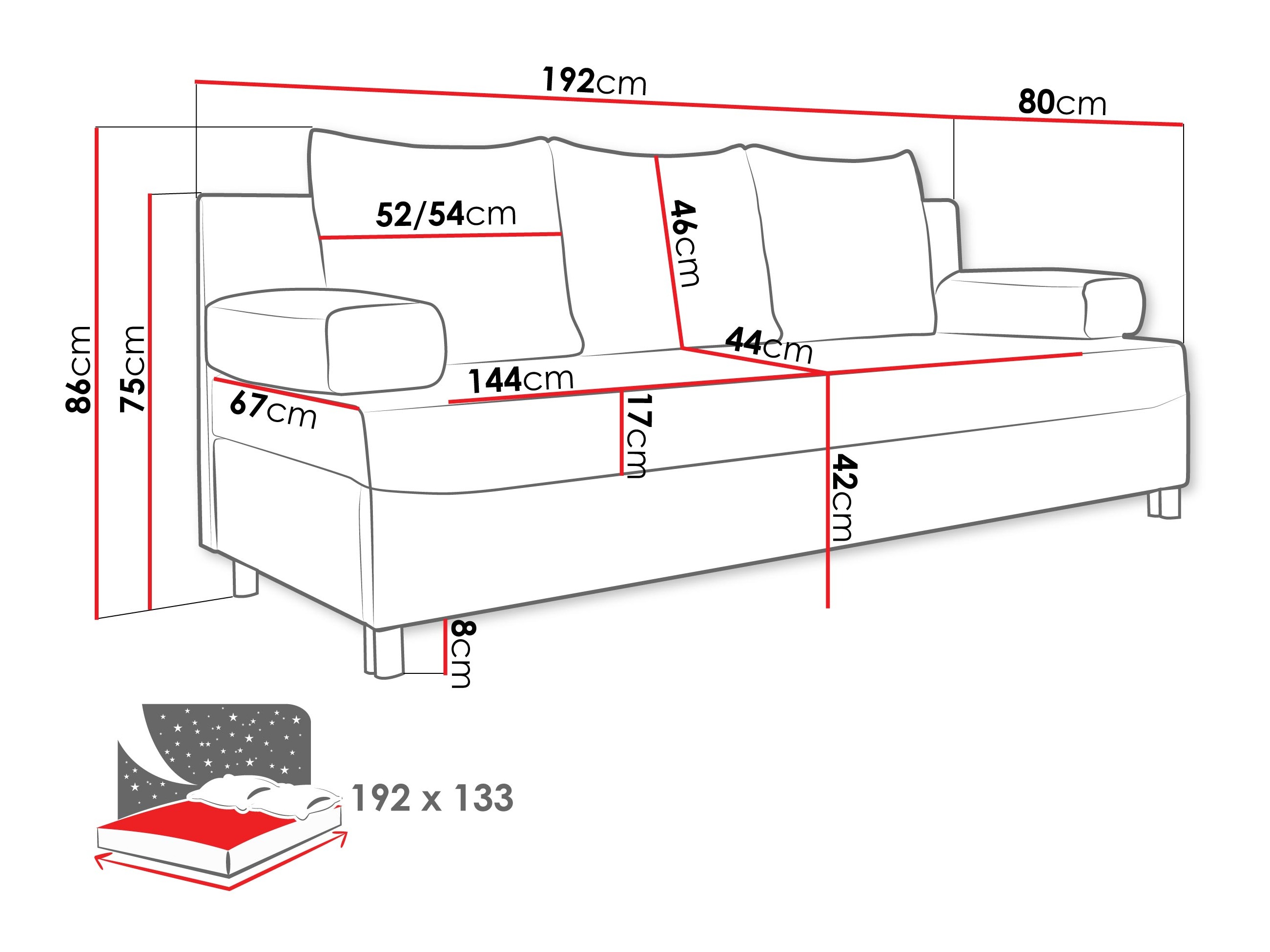 Sofa bed Comfivo Artes (Lumo 40)