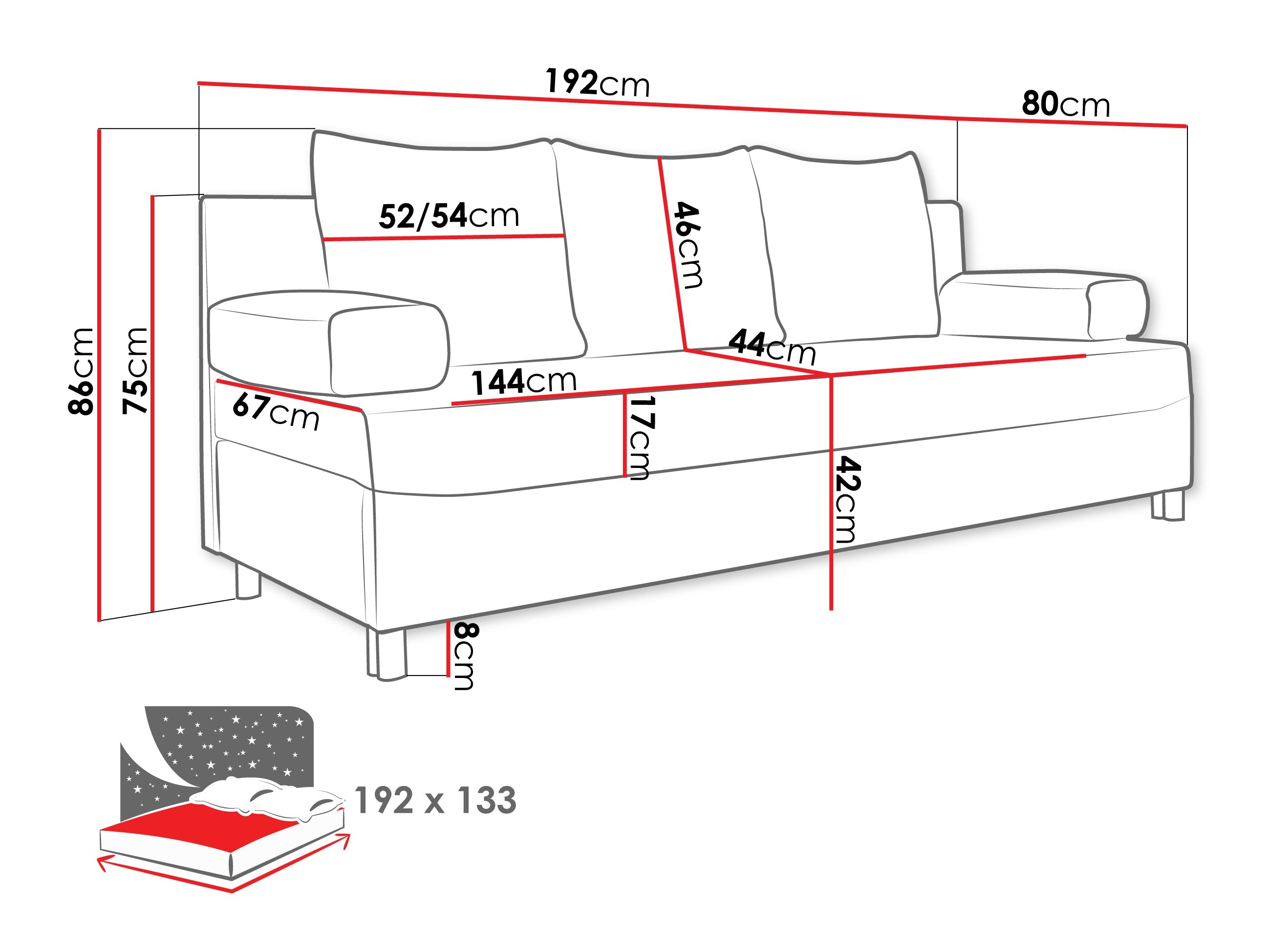 Sofa bed Comfivo Artes (Margo 227.09)