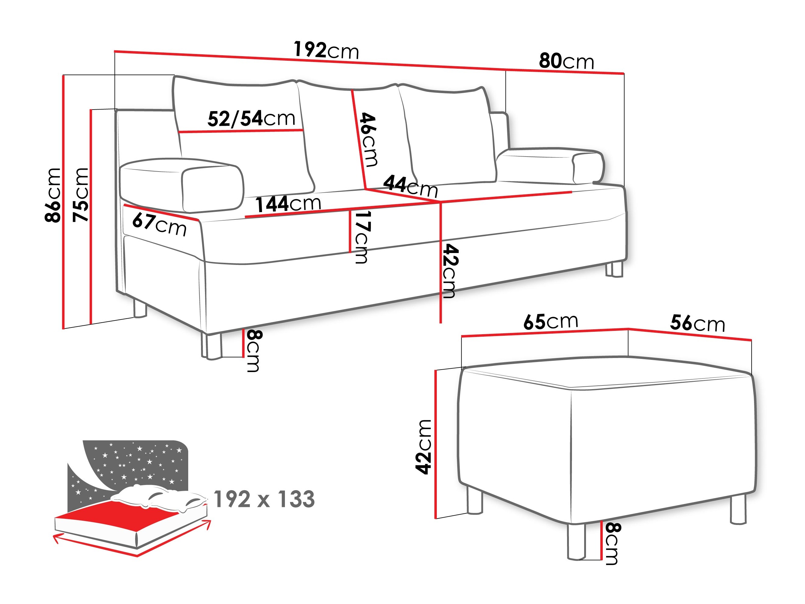 Upholstered furniture set Comfivo Artes (Lumo 40)