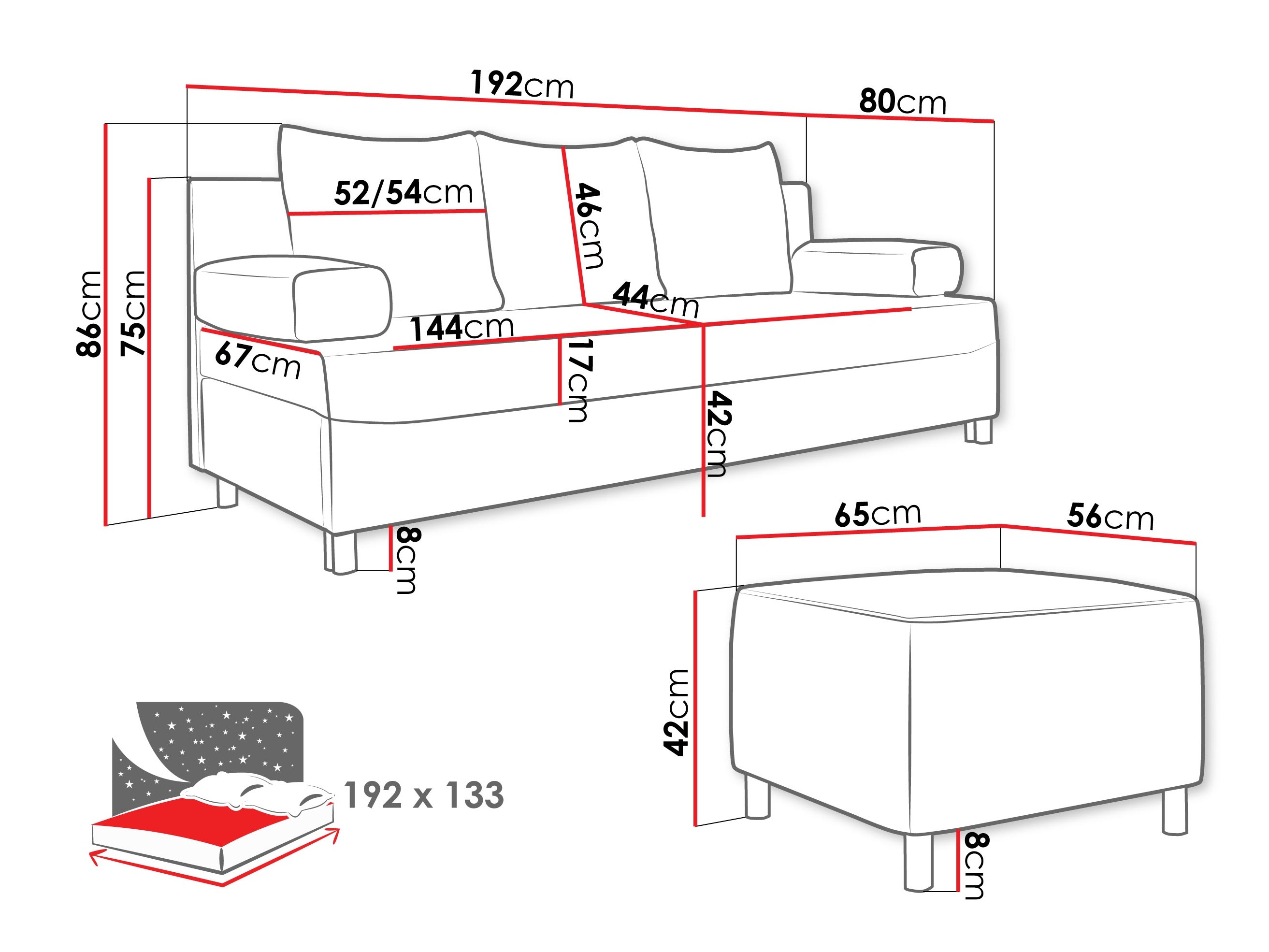 Upholstered furniture set Comfivo Artes (Lumo 55)