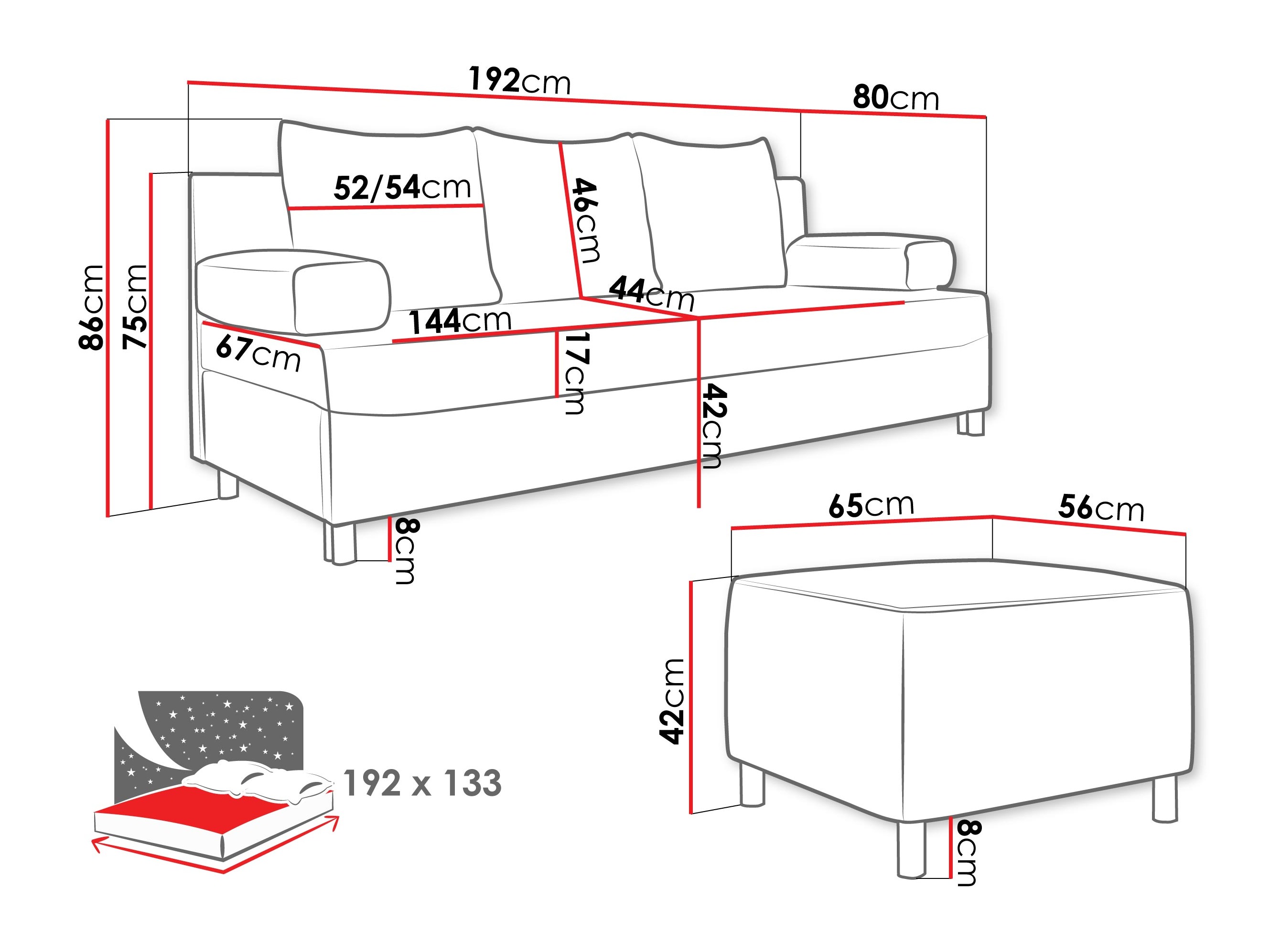 Upholstered furniture set Comfivo Artes (Lumo 65)