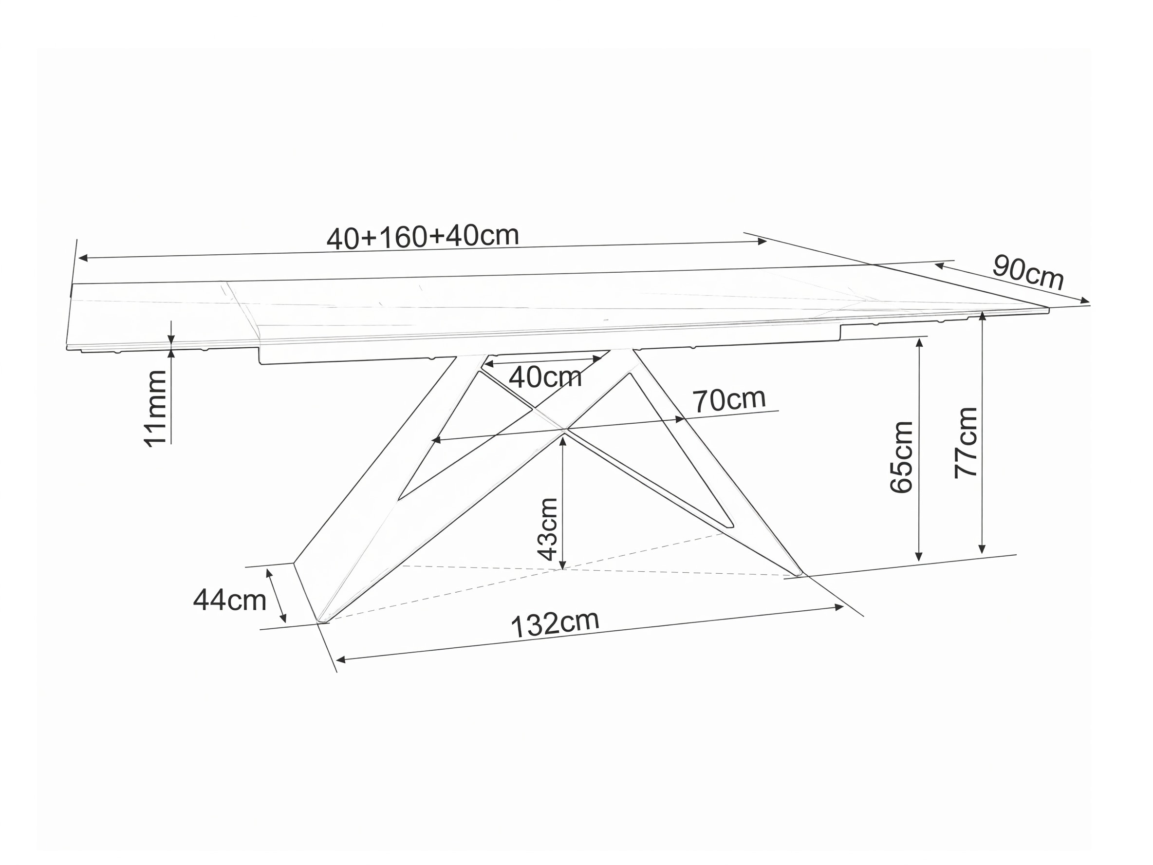Table Detroit 978 (Light grey)