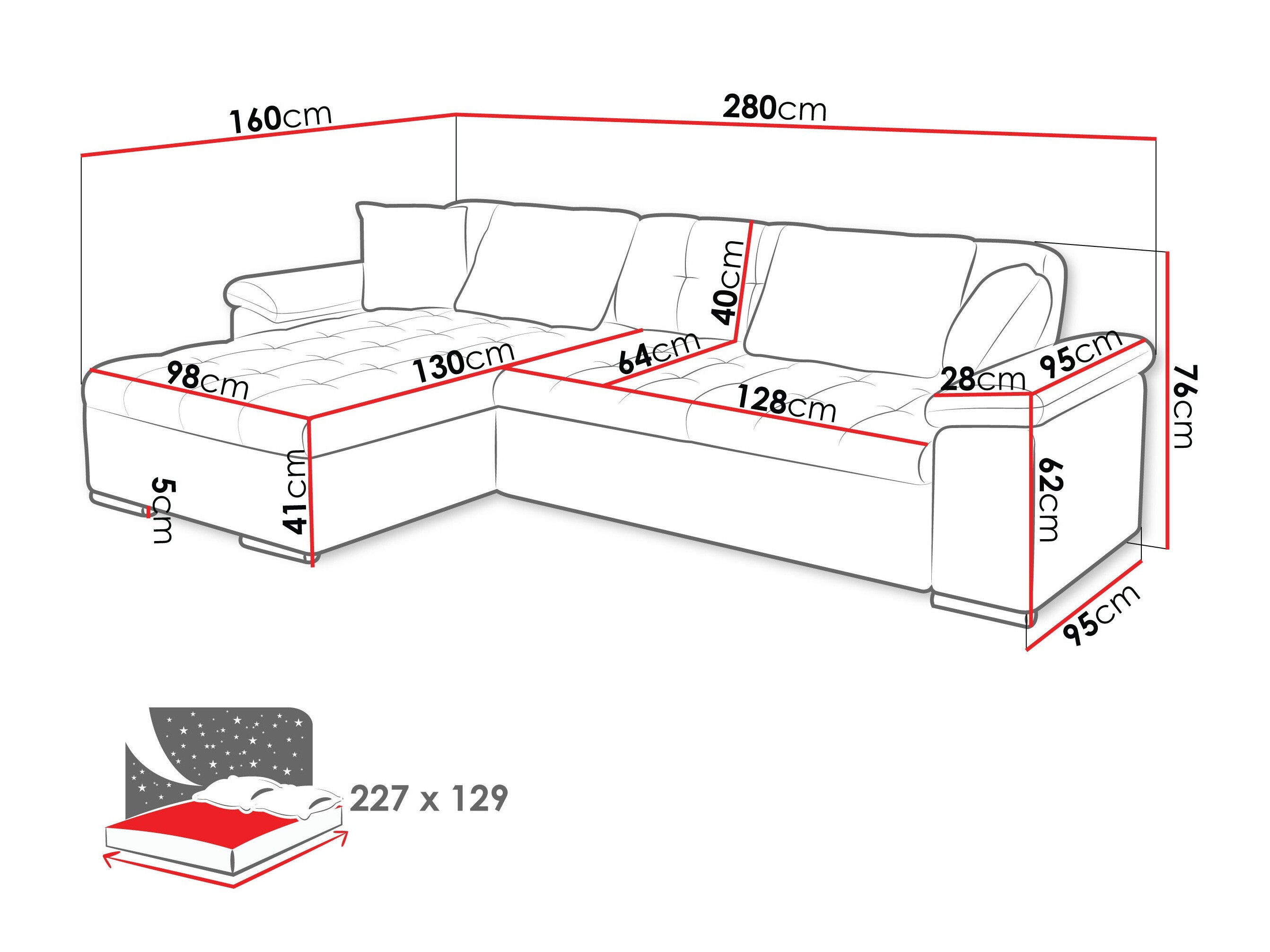 Corner sofa Comfivo Mica (Clara 215.10)