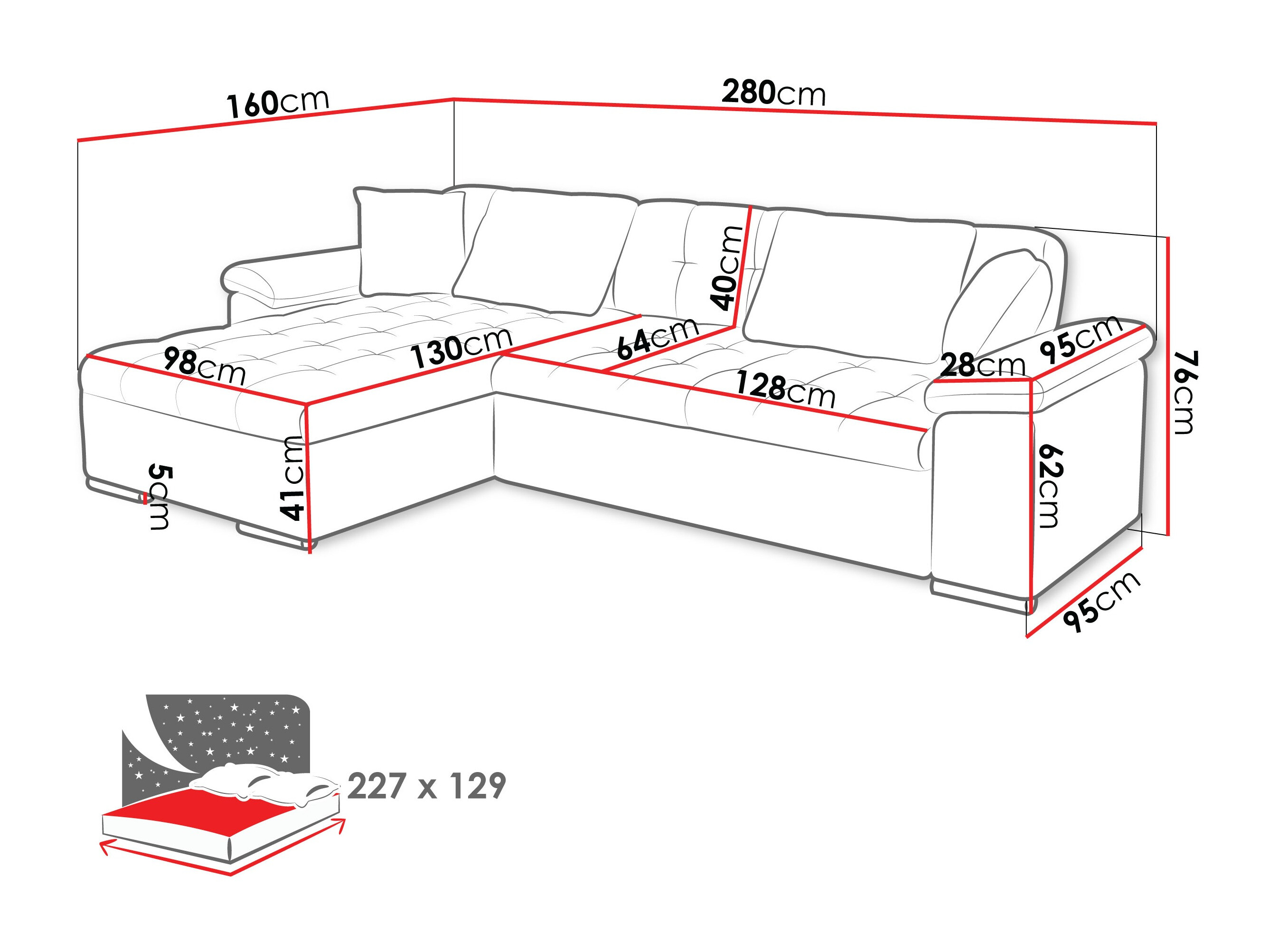 Corner sofa Comfivo Mica (Fredo 25)