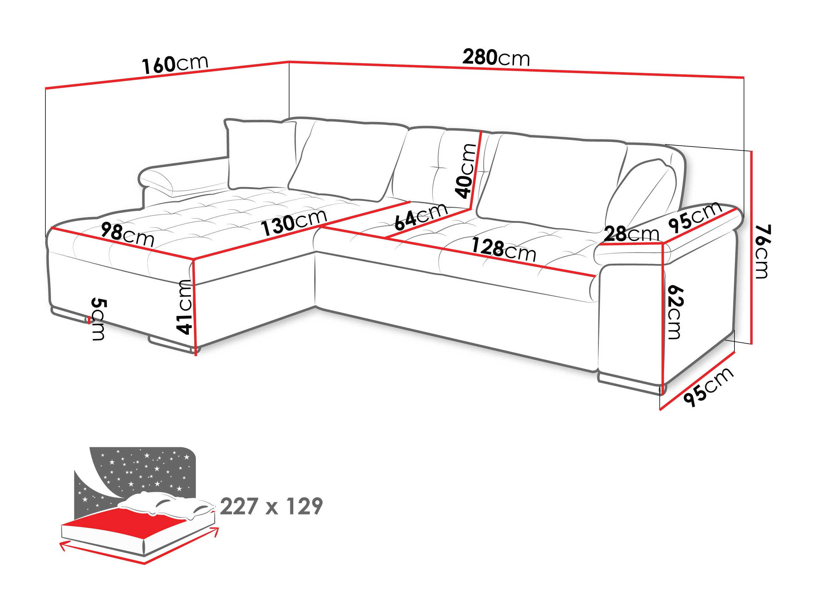 Corner sofa Comfivo Mica (Lumo 55)