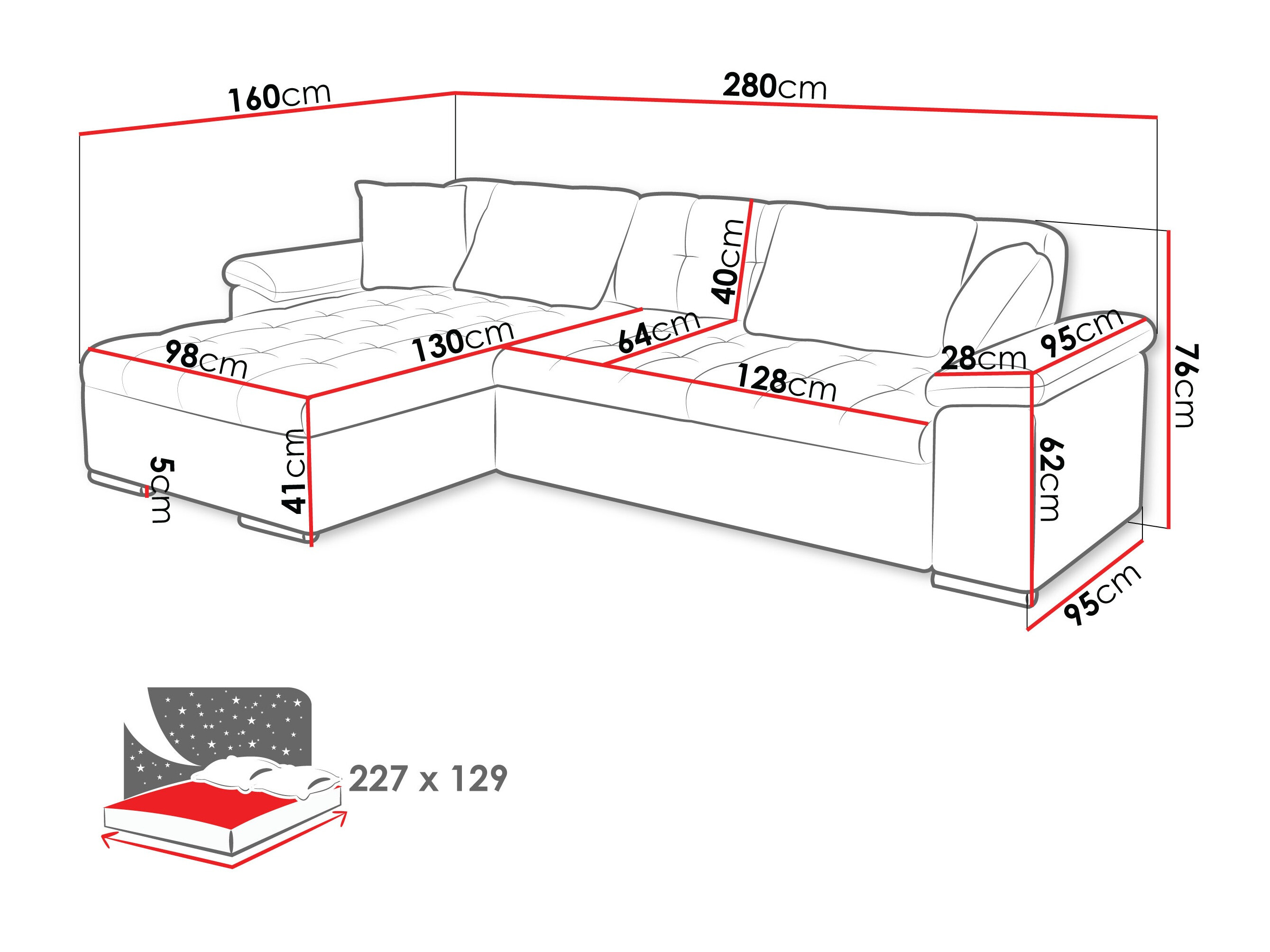 Corner sofa Comfivo Mica (Lumo 65)