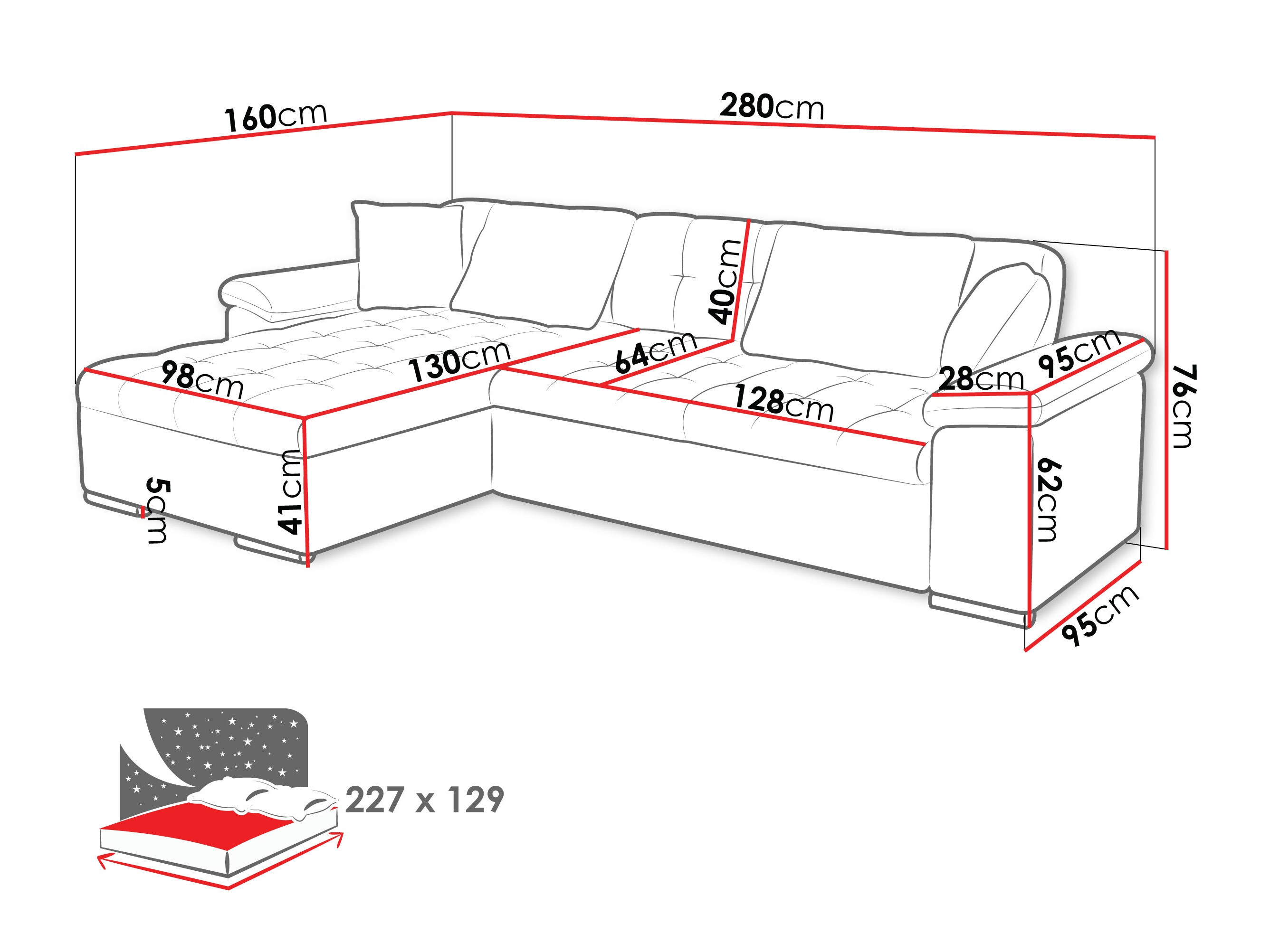 Corner sofa Comfivo Mica (Lumo 65)