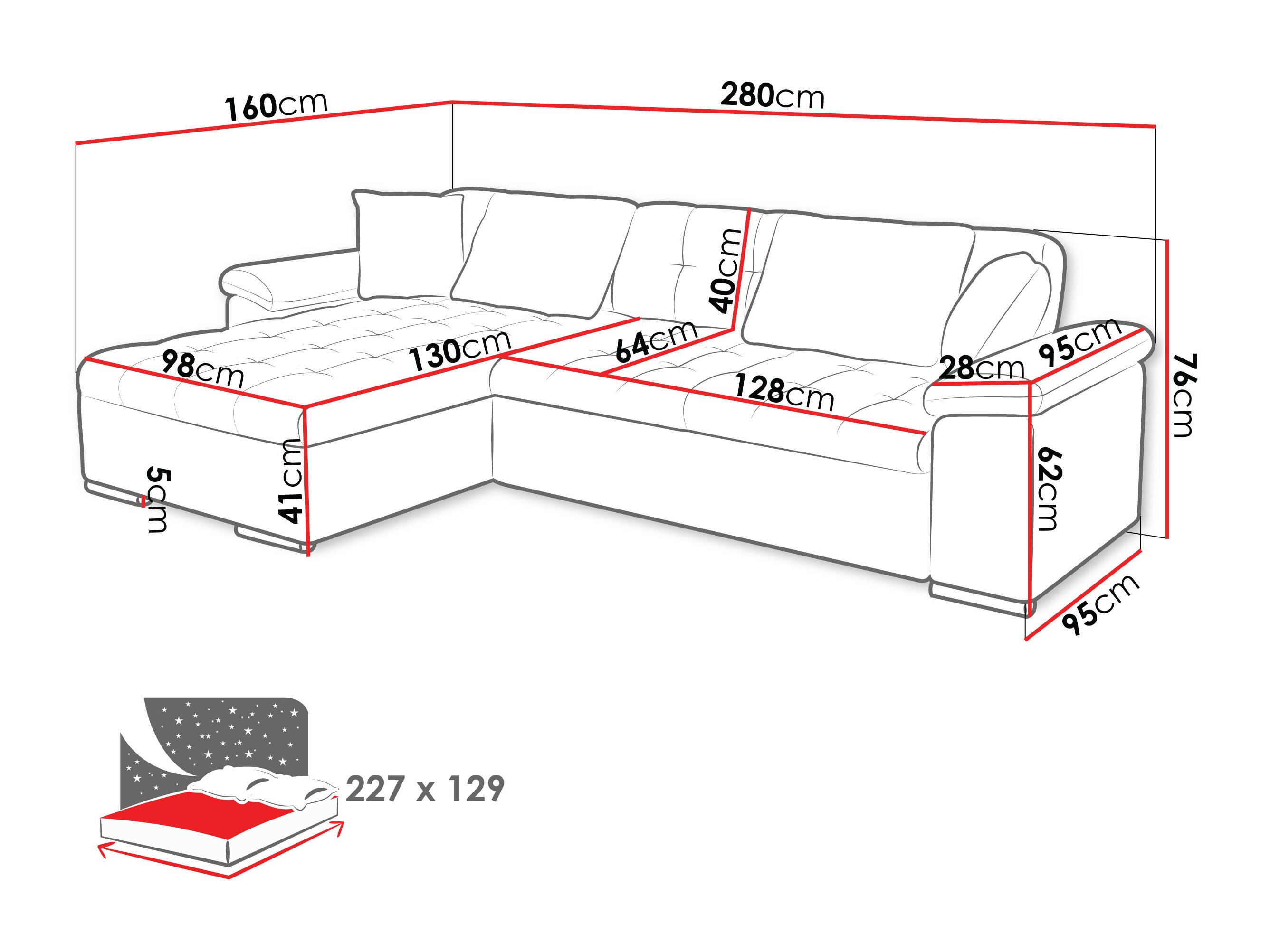 Corner sofa Comfivo Mica (Margo 227.08)