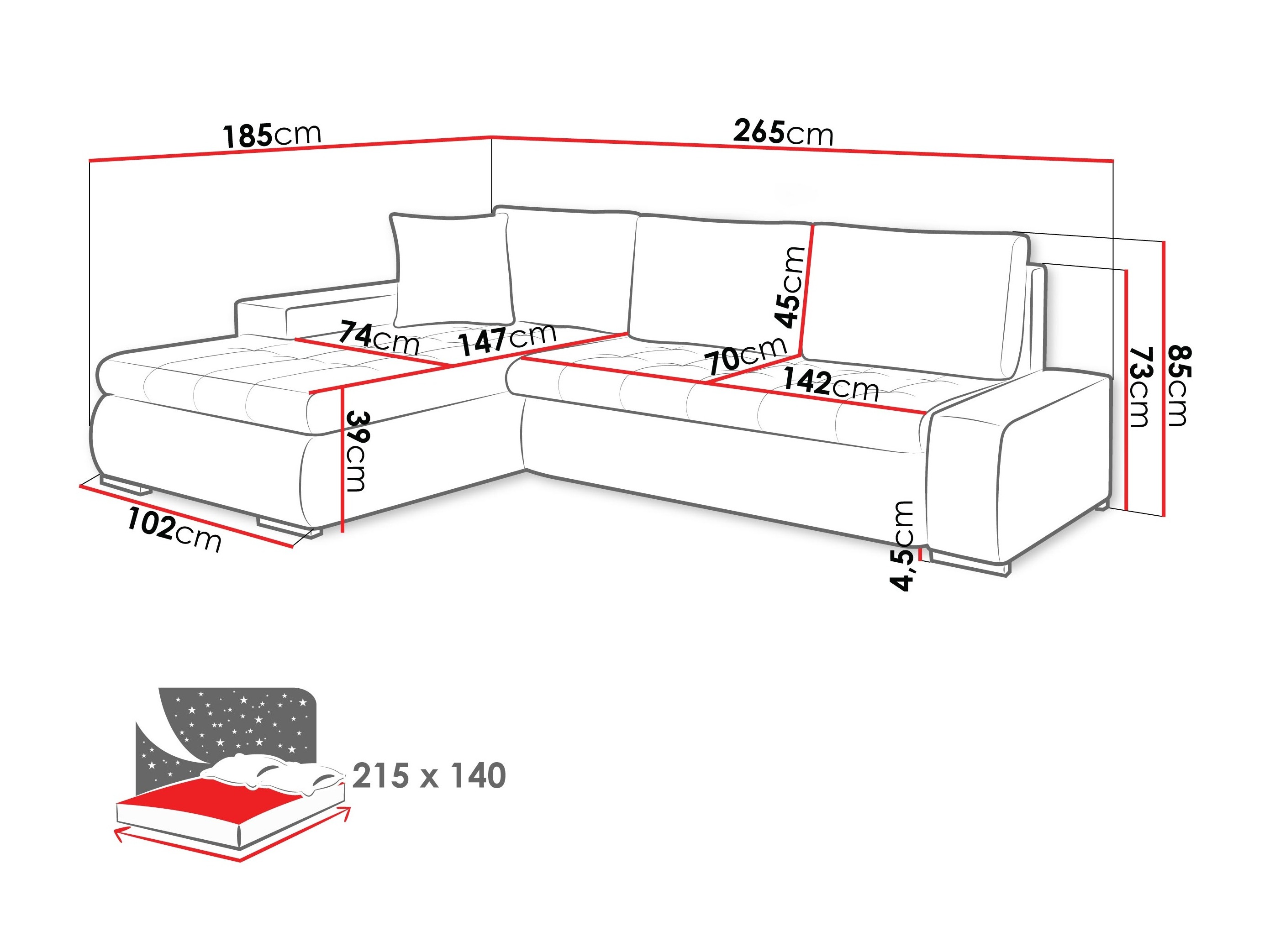 Corner sofa Comfivo Nitor (Bella 05)