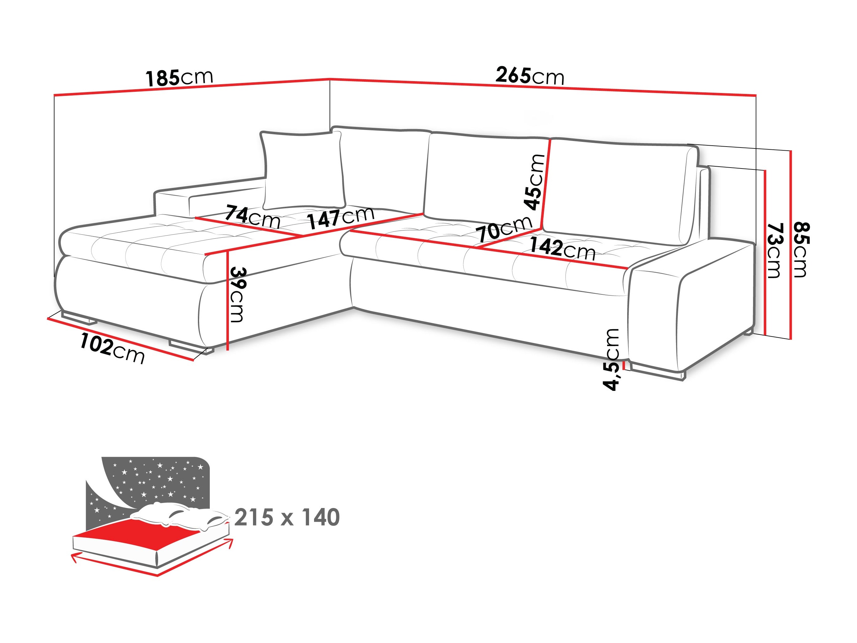 Corner sofa Comfivo Nitor (Lumo 65)
