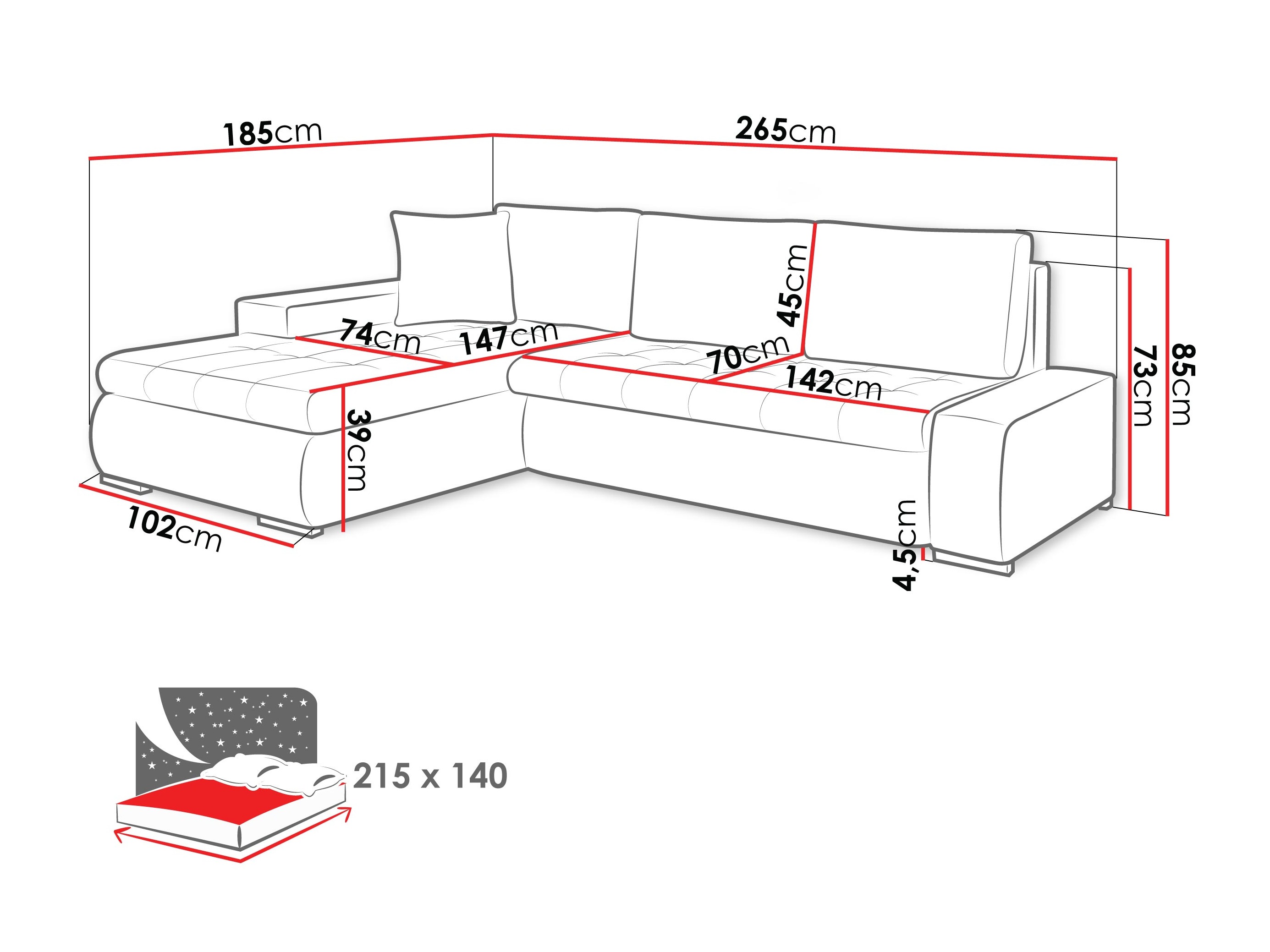 Corner sofa Comfivo Nitor (Margo 227.11)