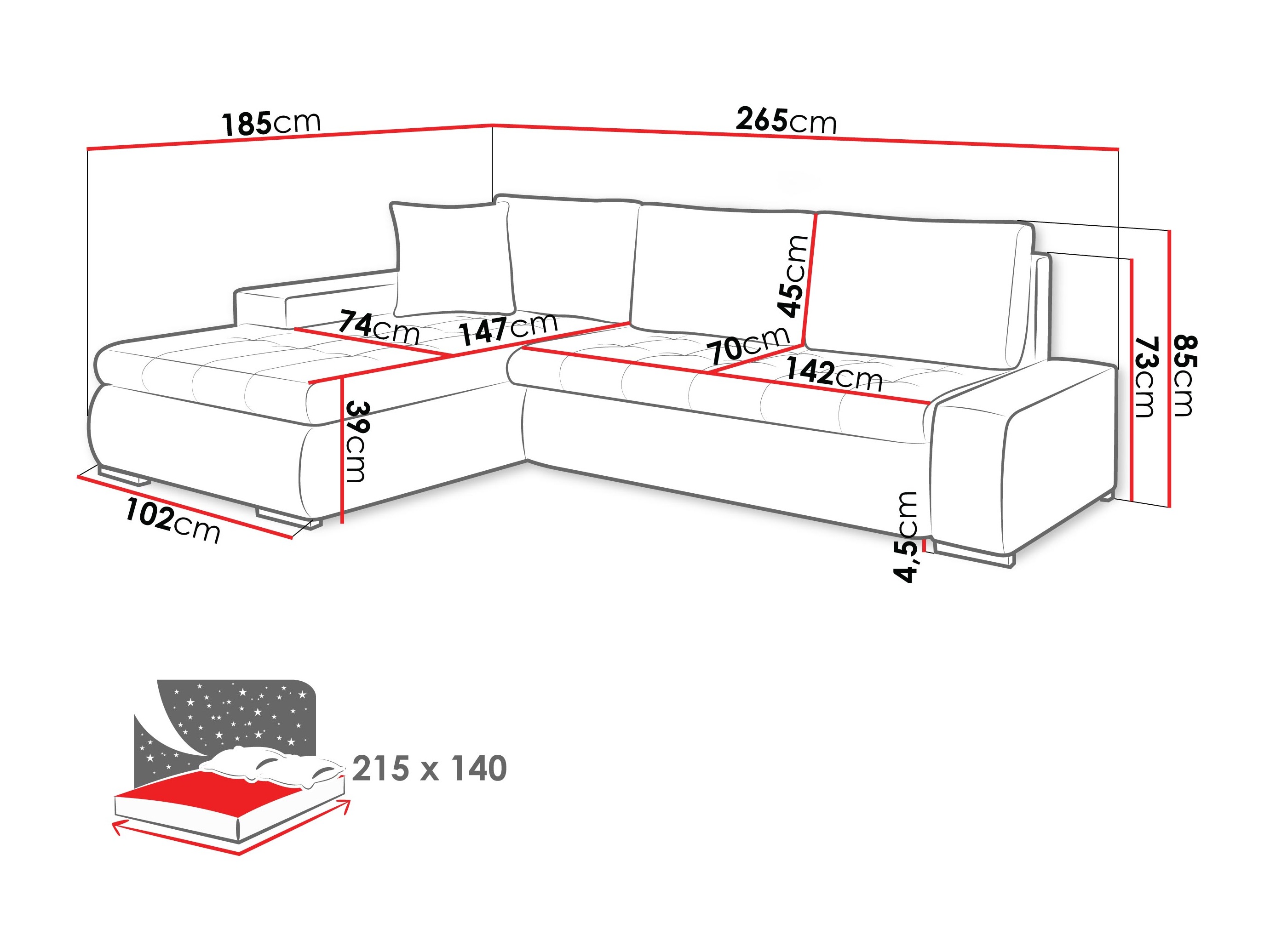 Corner sofa Comfivo Nitor (Wave 05)