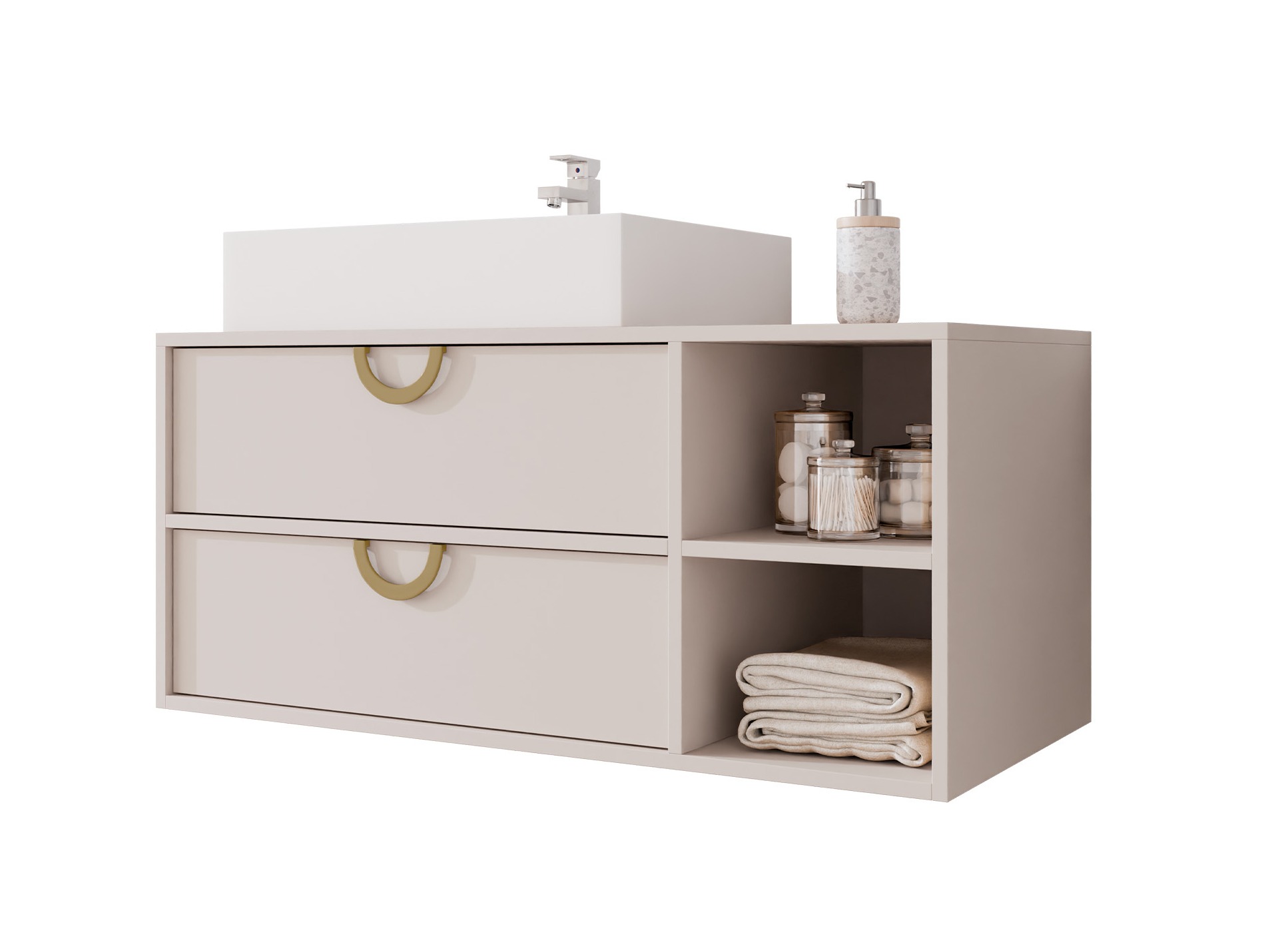 Wall-mounted bathroom cabinet for washbasin Sodalis (Cashmere)