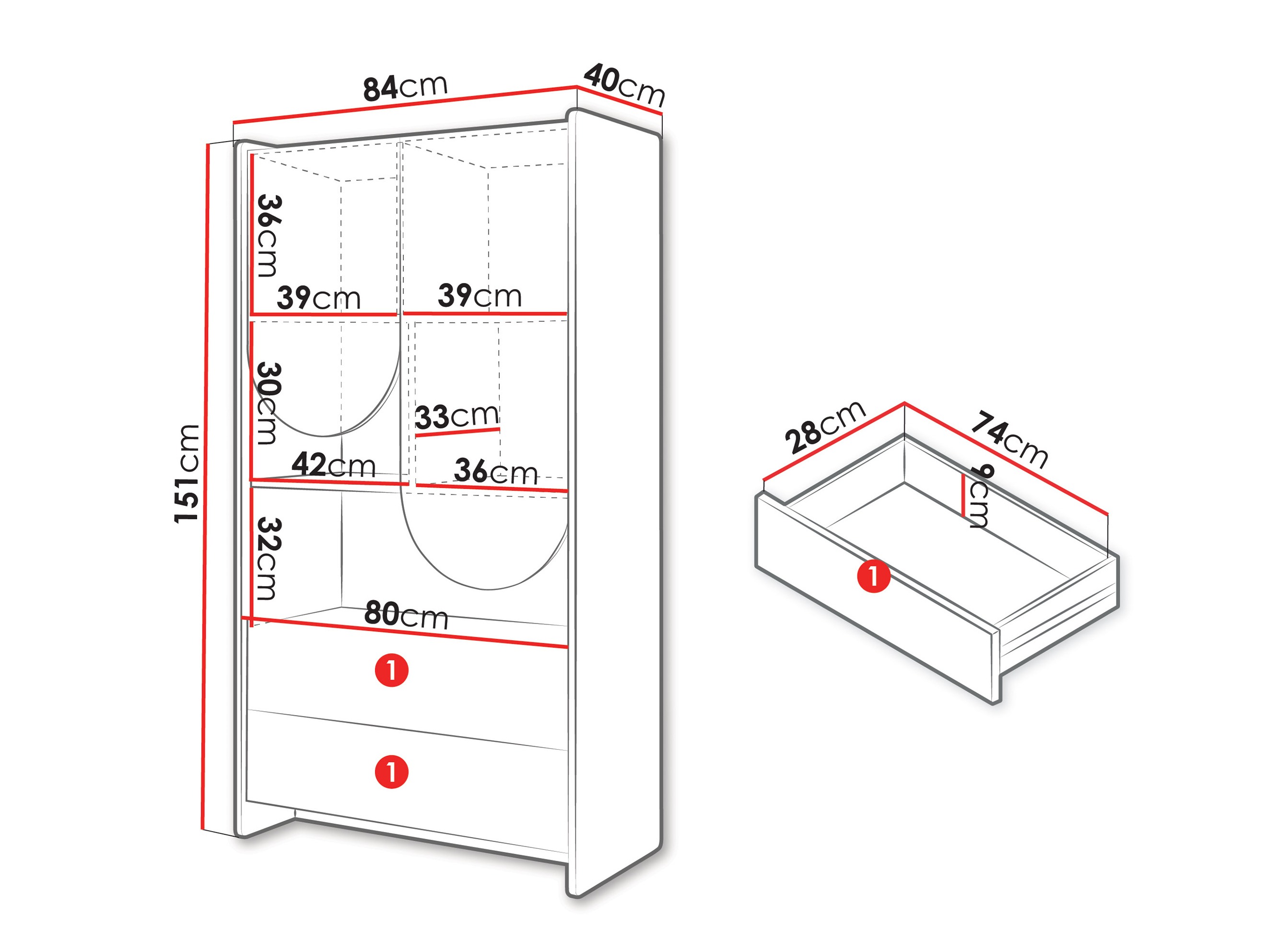 Bookcase Fivelbi 105