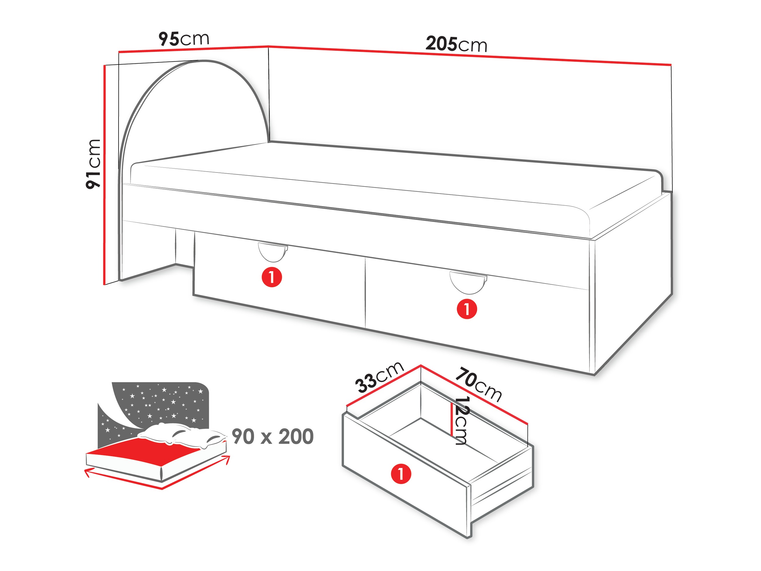 Bed Fivelbi 111 (Pink)