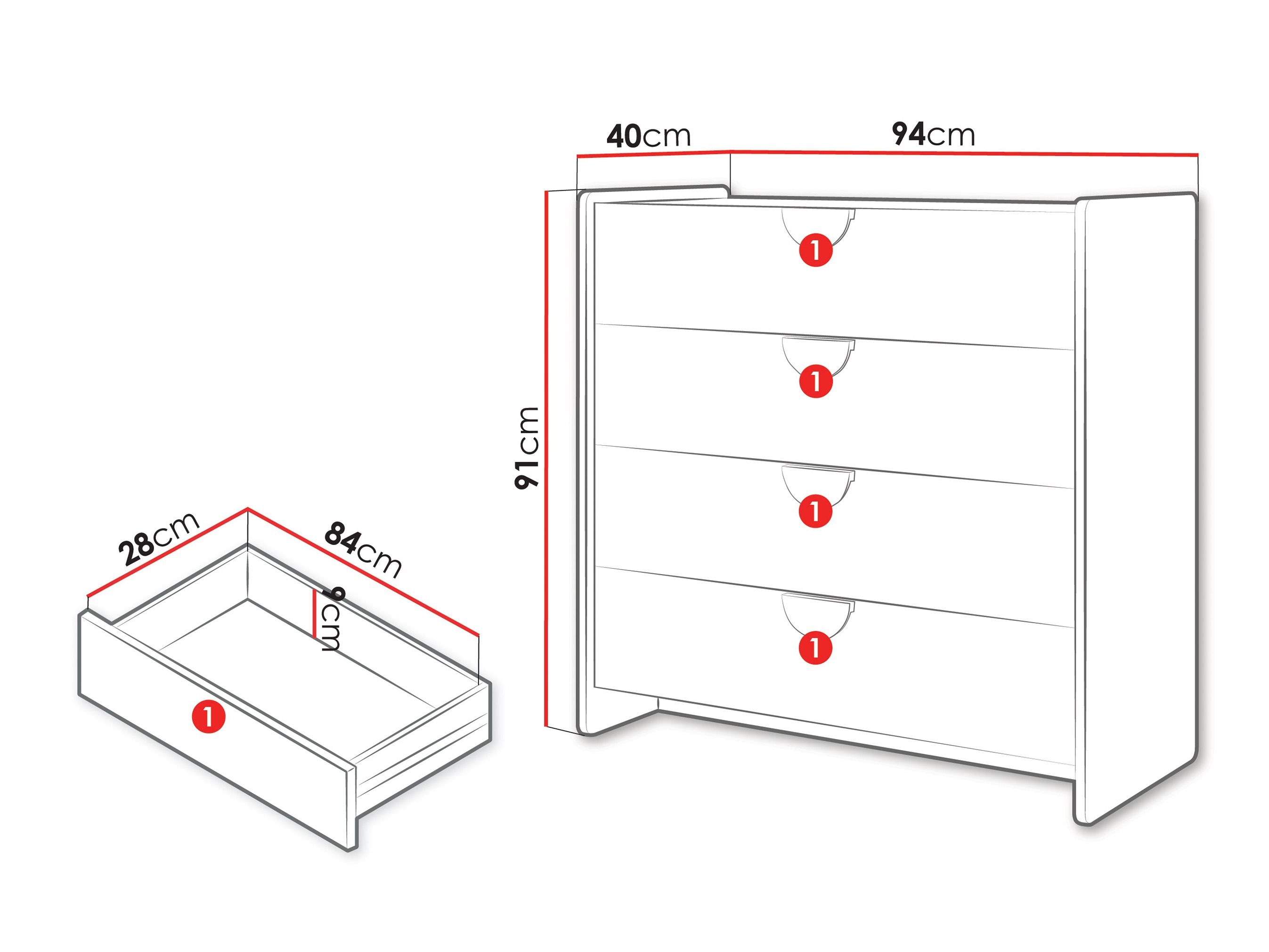 Chest of drawers Fivelbi 109 (Blue)
