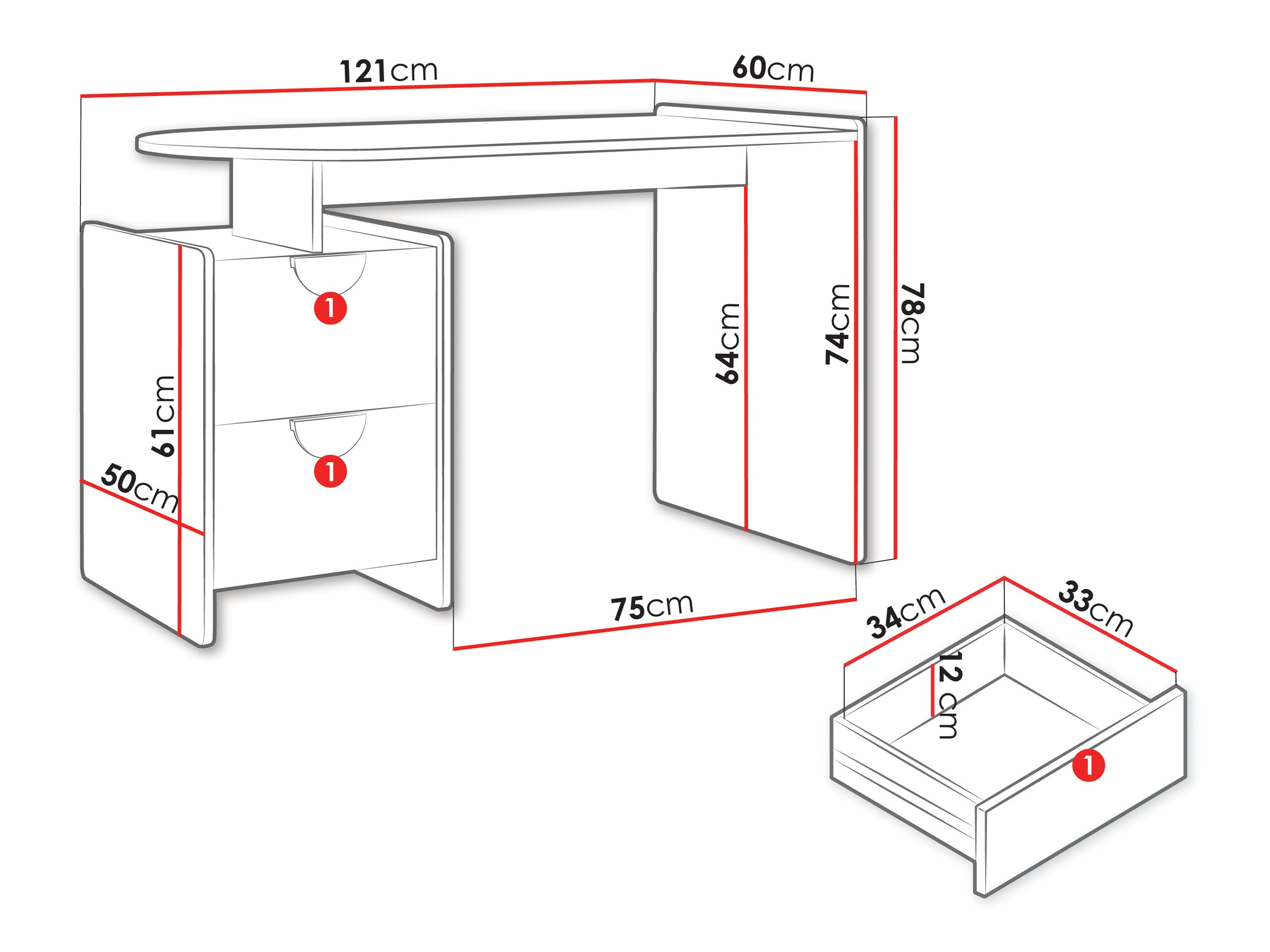 Desk Fivelbi 110 (Blue)