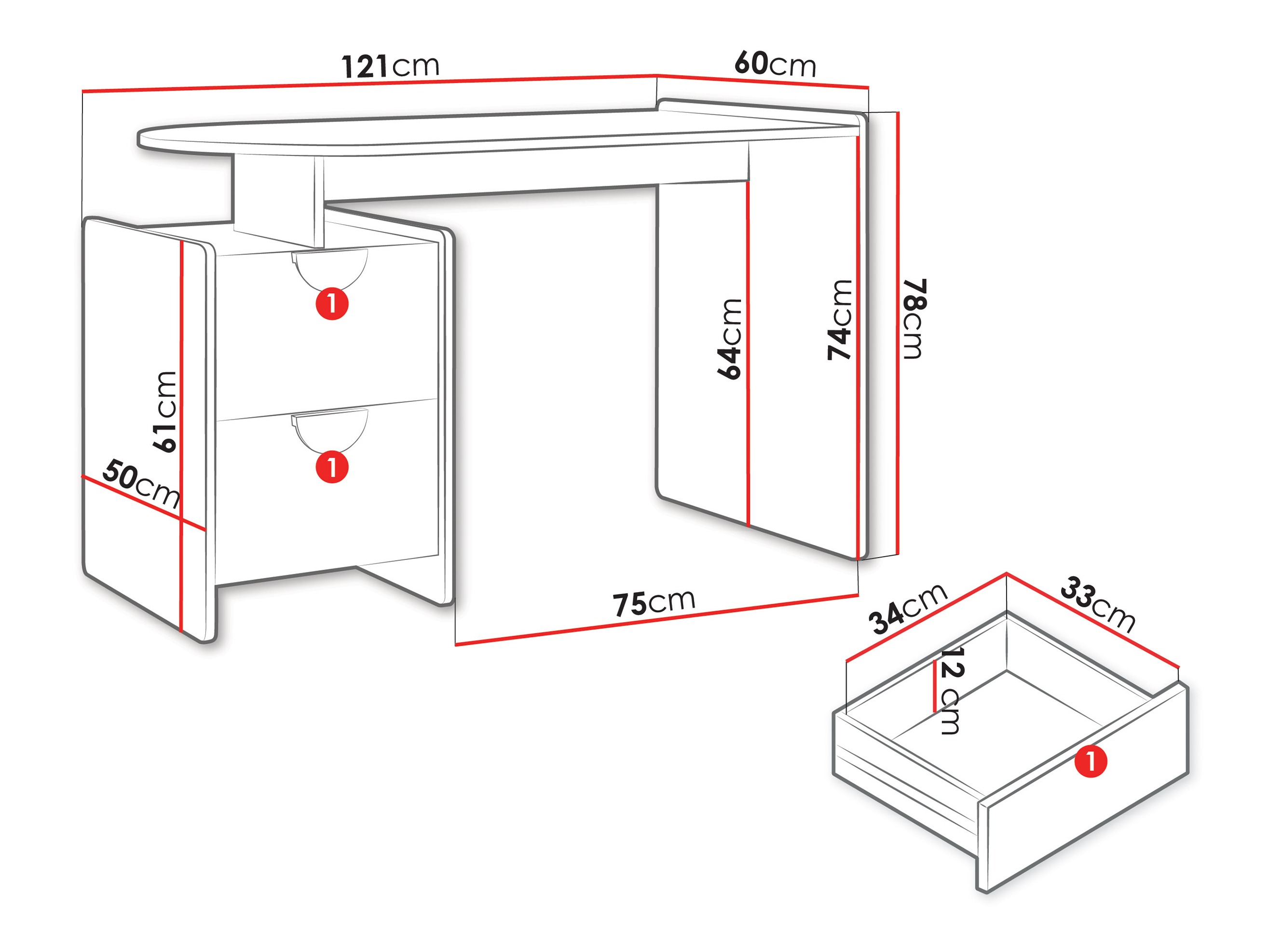 Desk Fivelbi 110 (Pink)