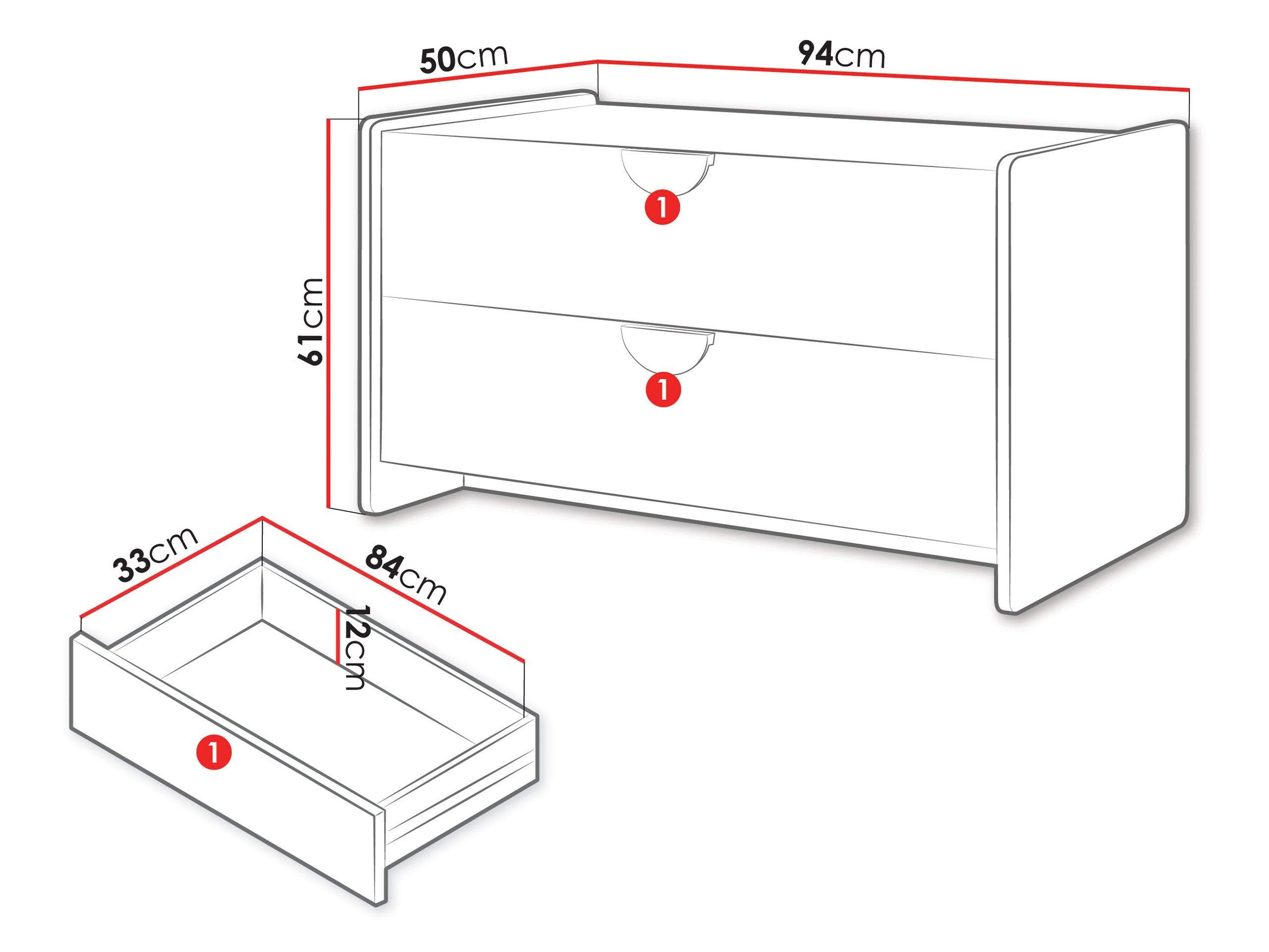 Chest of drawers Fivelbi 114 (Blue)