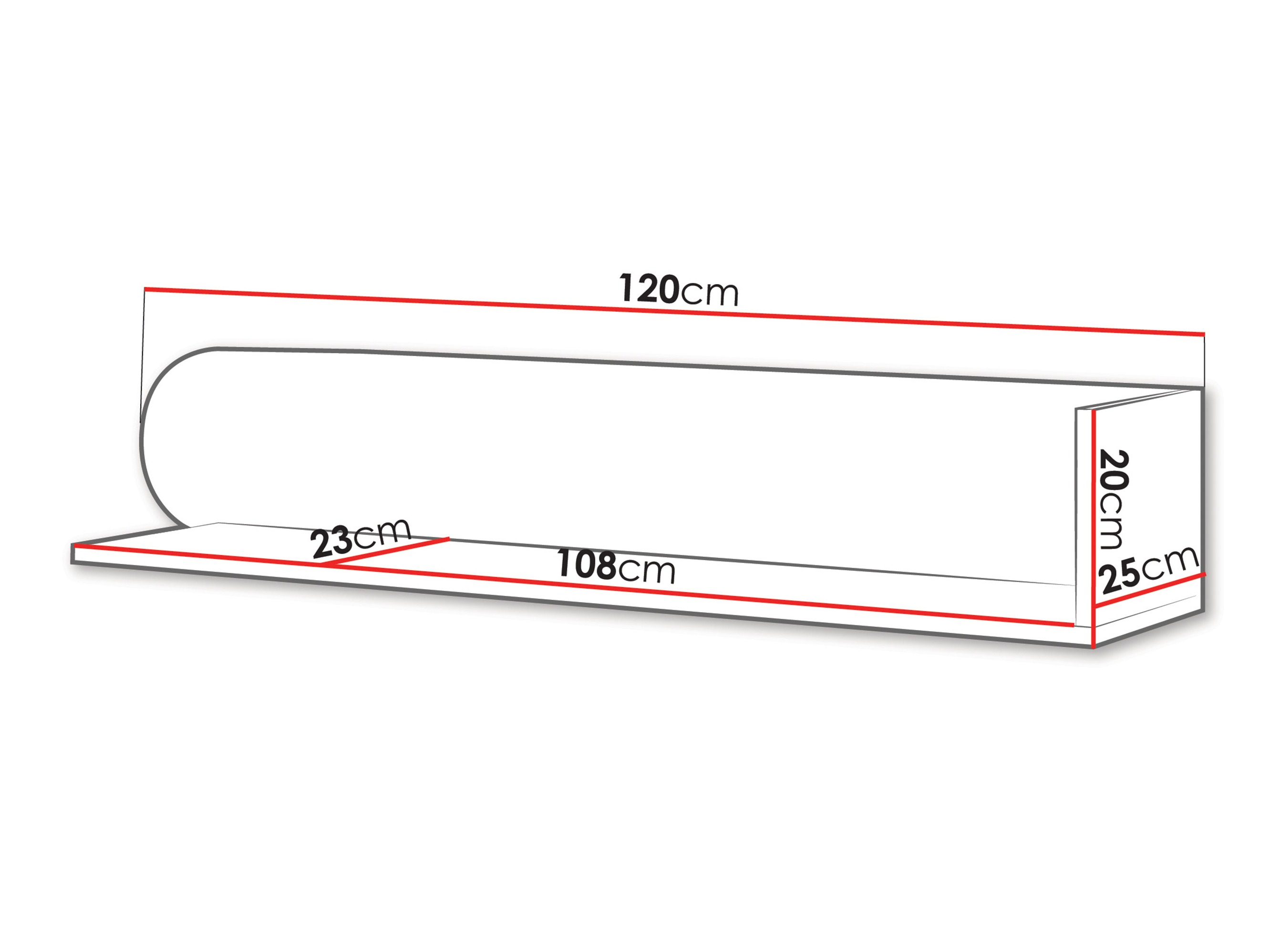 Wall shelf Fivelbi 113 (Cremona oak + Blue)