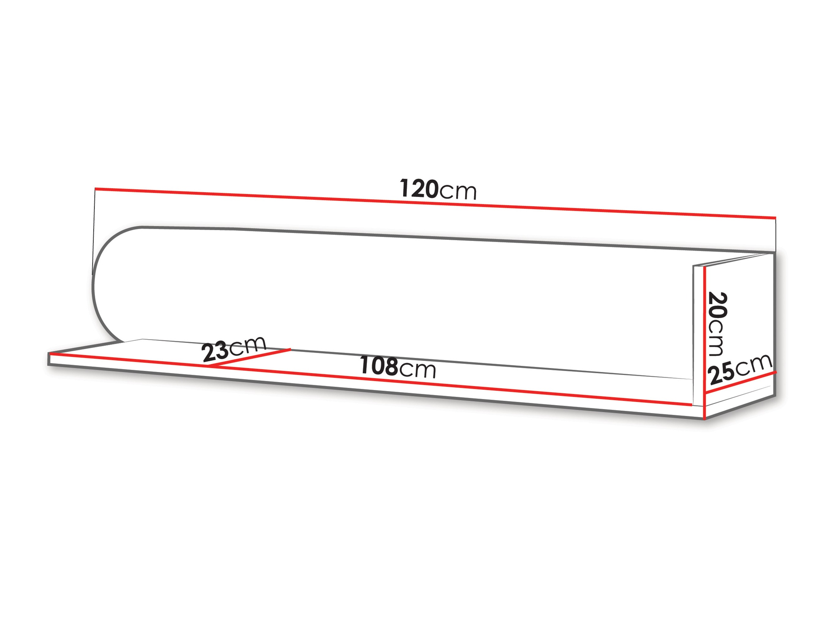 Wall shelf Fivelbi 113 (Cremona oak + Pink)