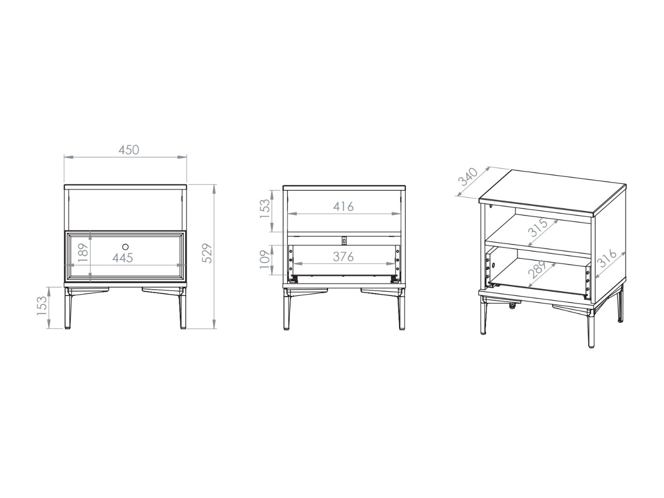 Bedside table Cirnoli 106