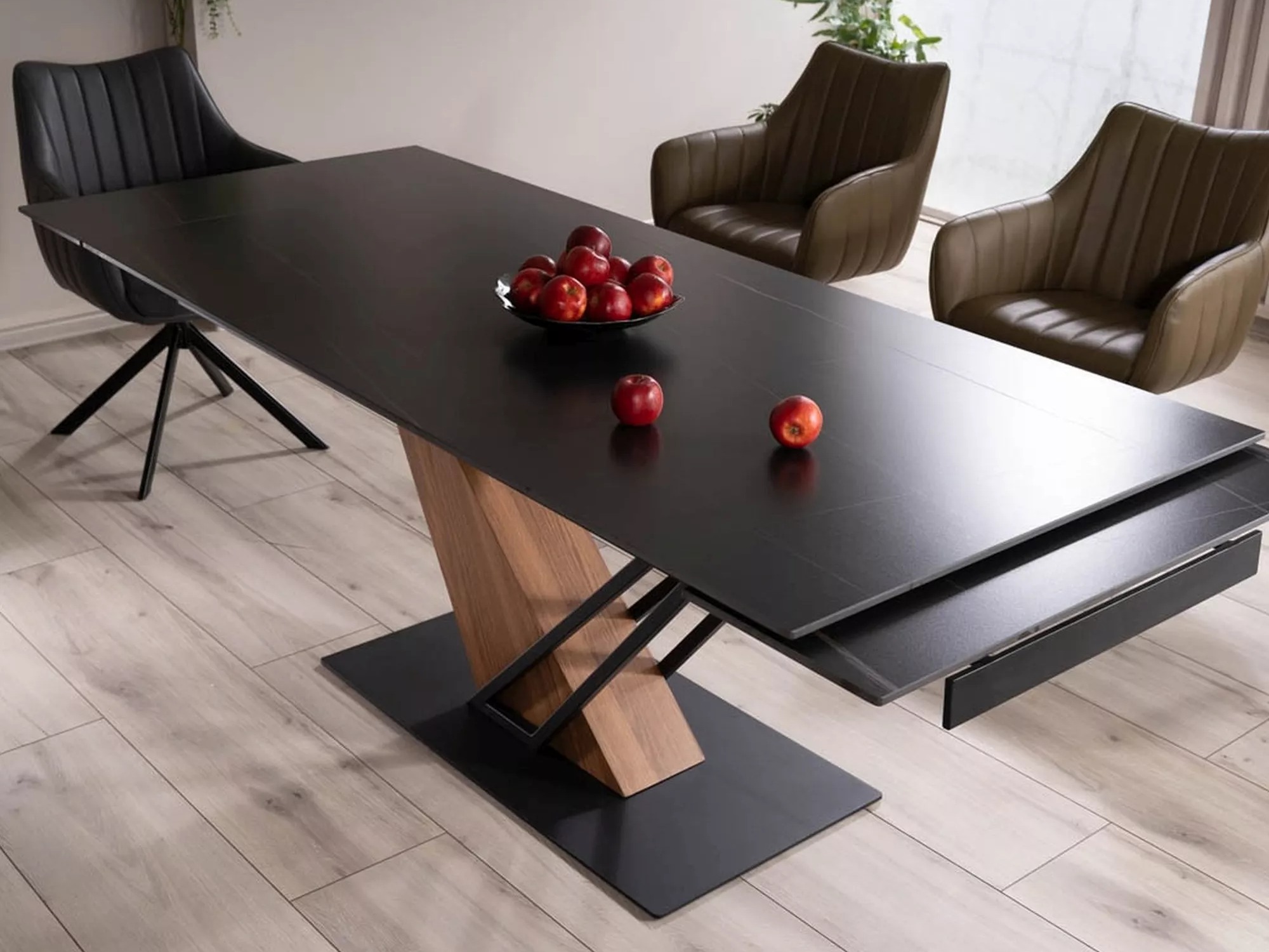 Table Detroit 996 (Black marble + Oak)