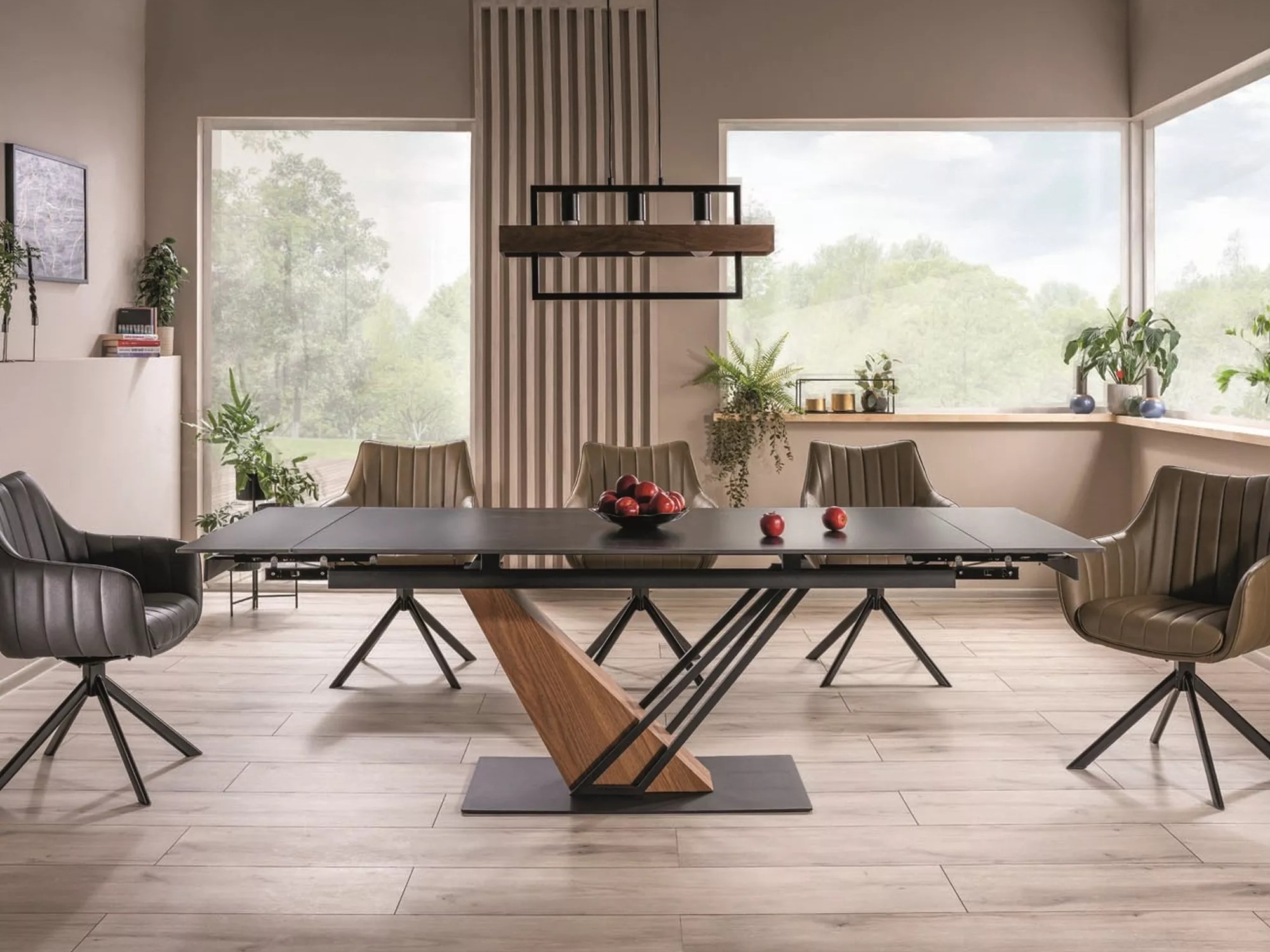 Table Detroit 996 (Black marble + Oak)