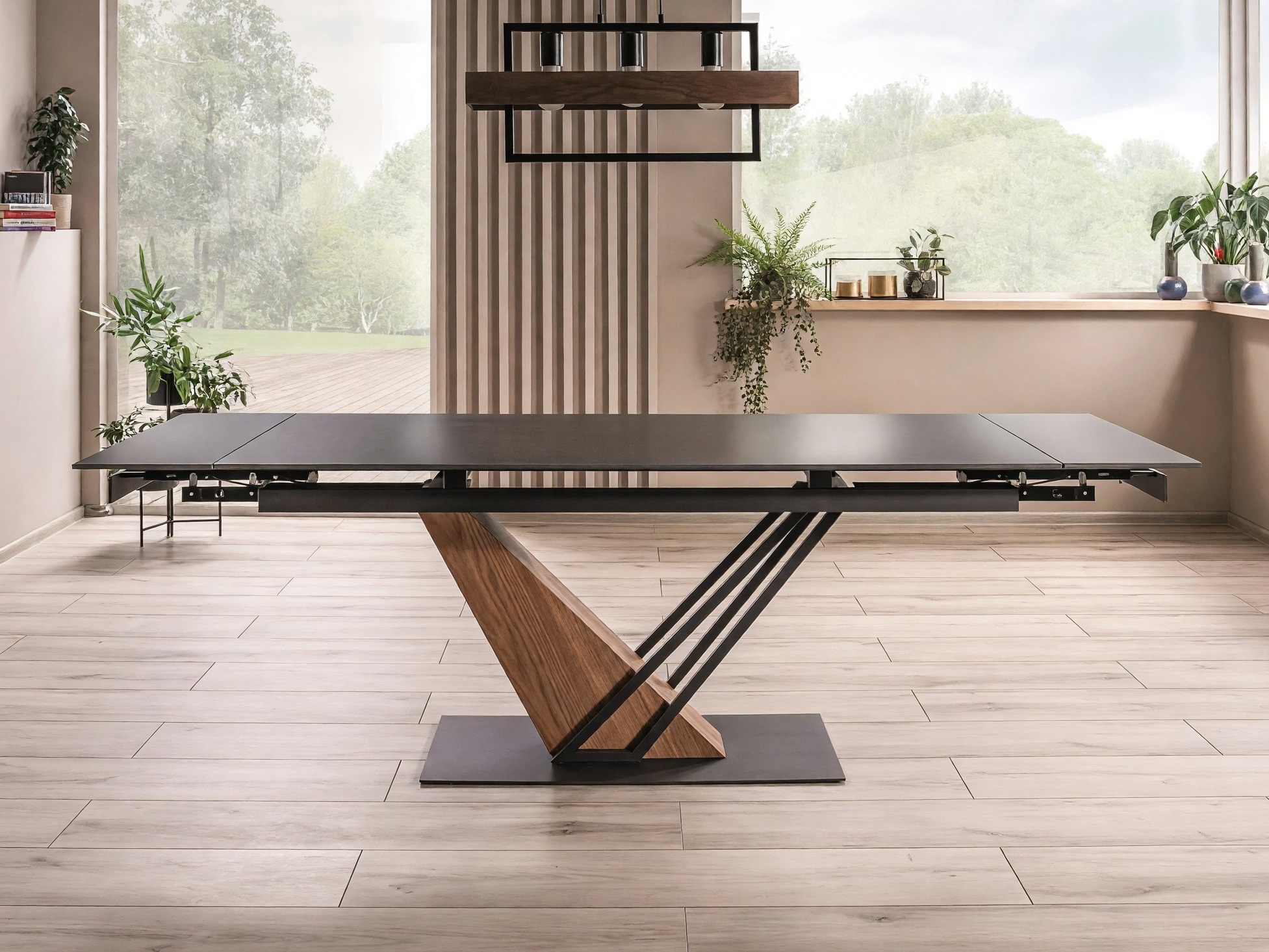 Table Detroit 996 (Black marble + Oak)