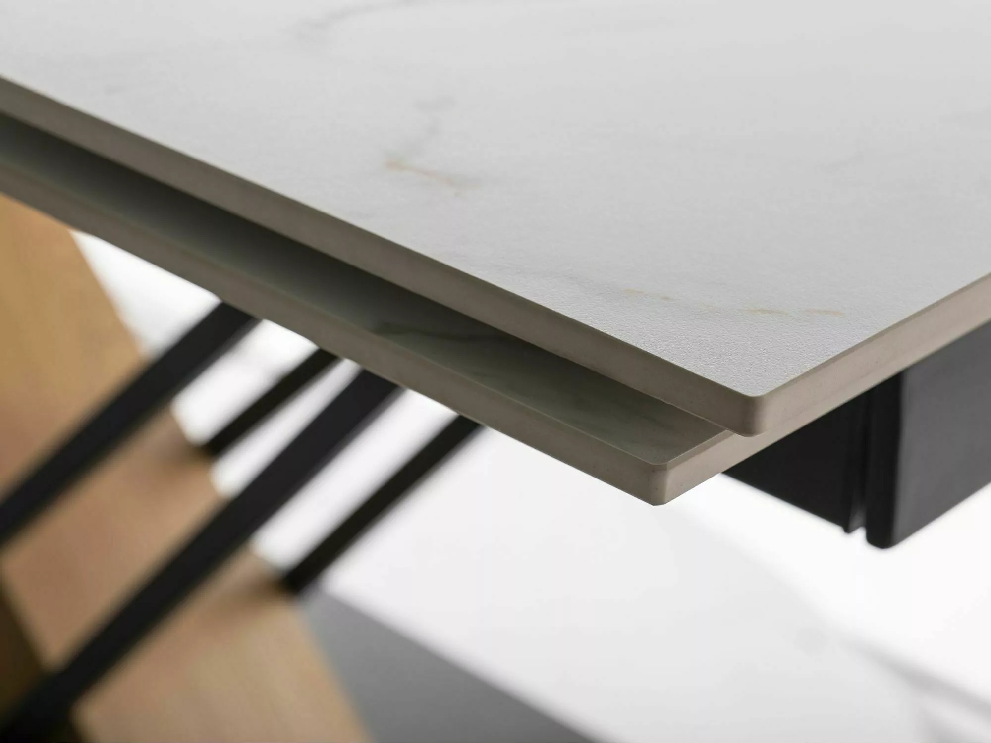 Table Detroit 996 (White marble + Oak)