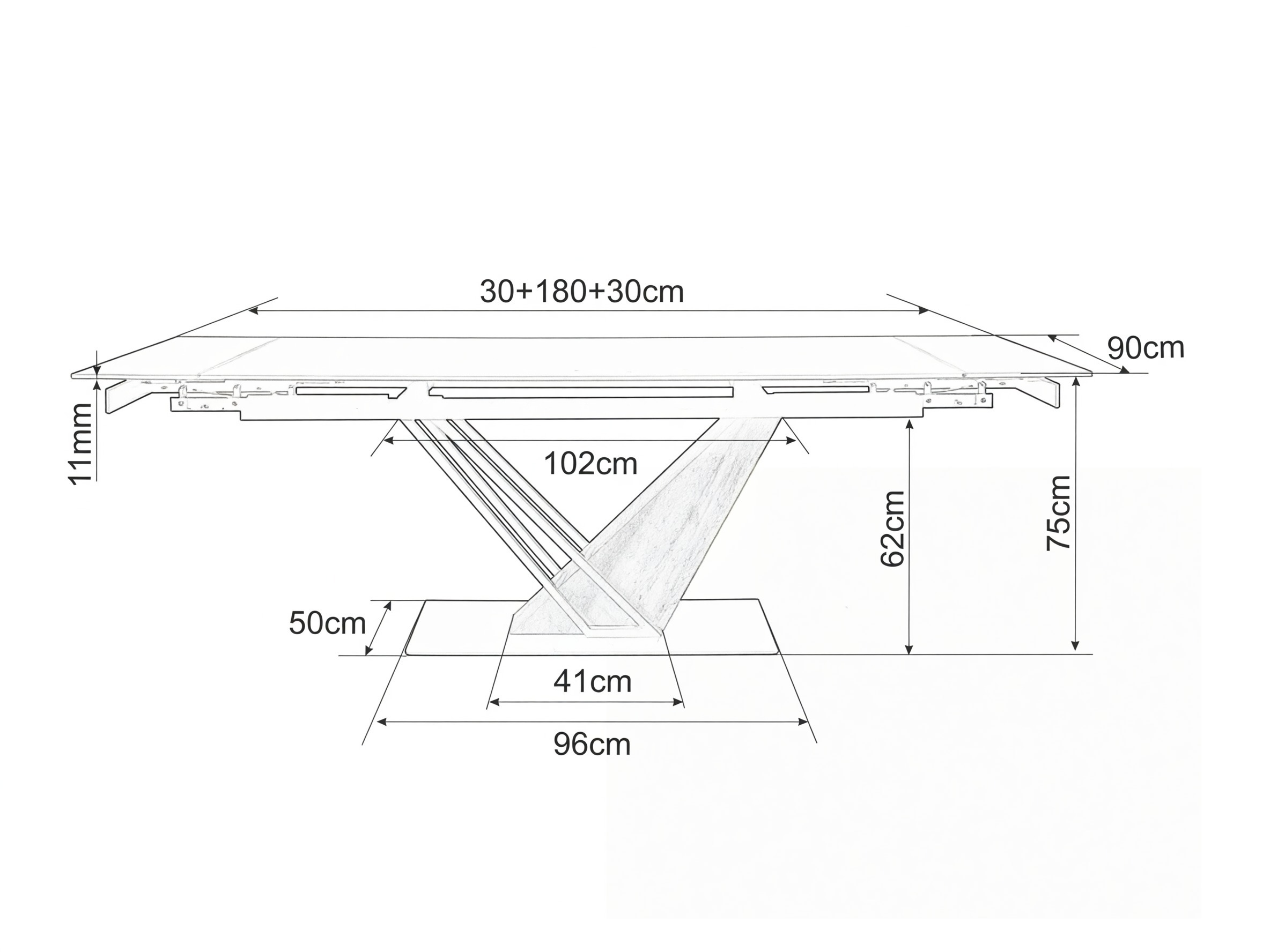 Table Detroit 996 (White marble + Oak)