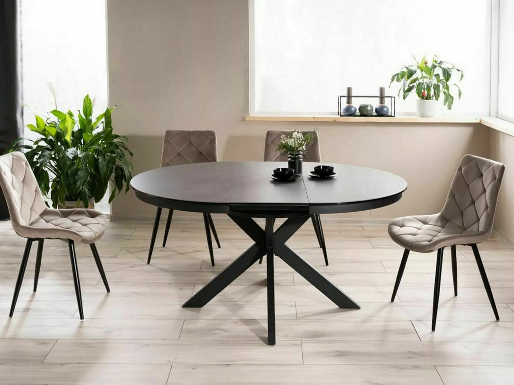 Table Detroit 998 (Black + Dark grey)