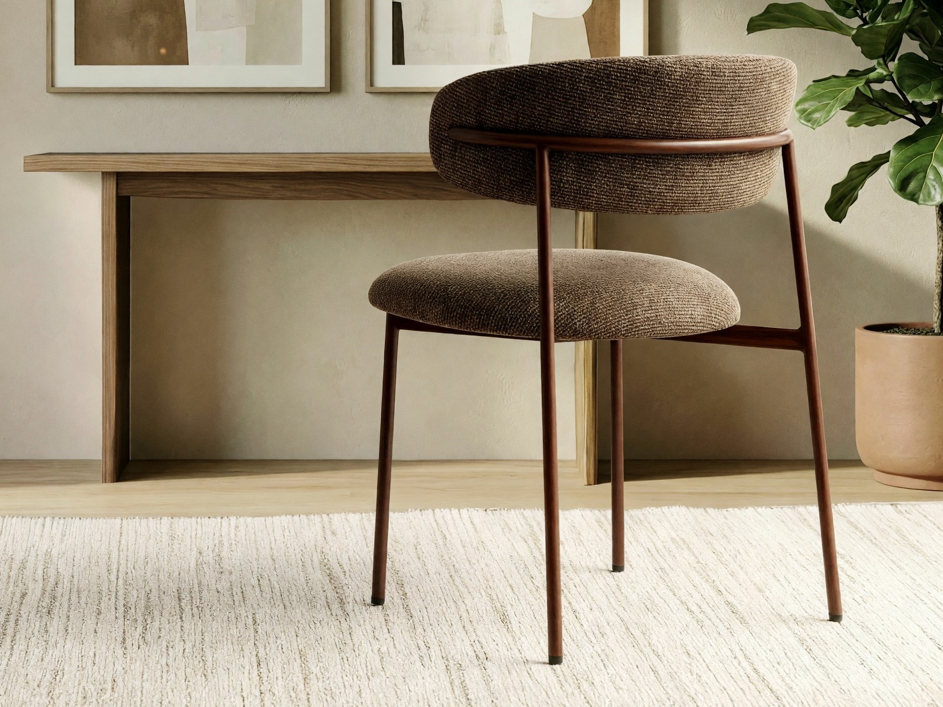 Chair Detroit 802 (Brown + Walnut)