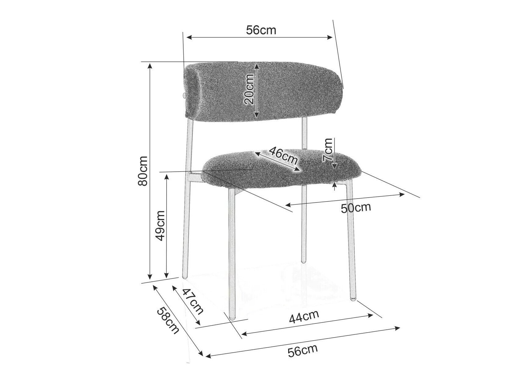 Chair Detroit 802 (Light brown + Oak)