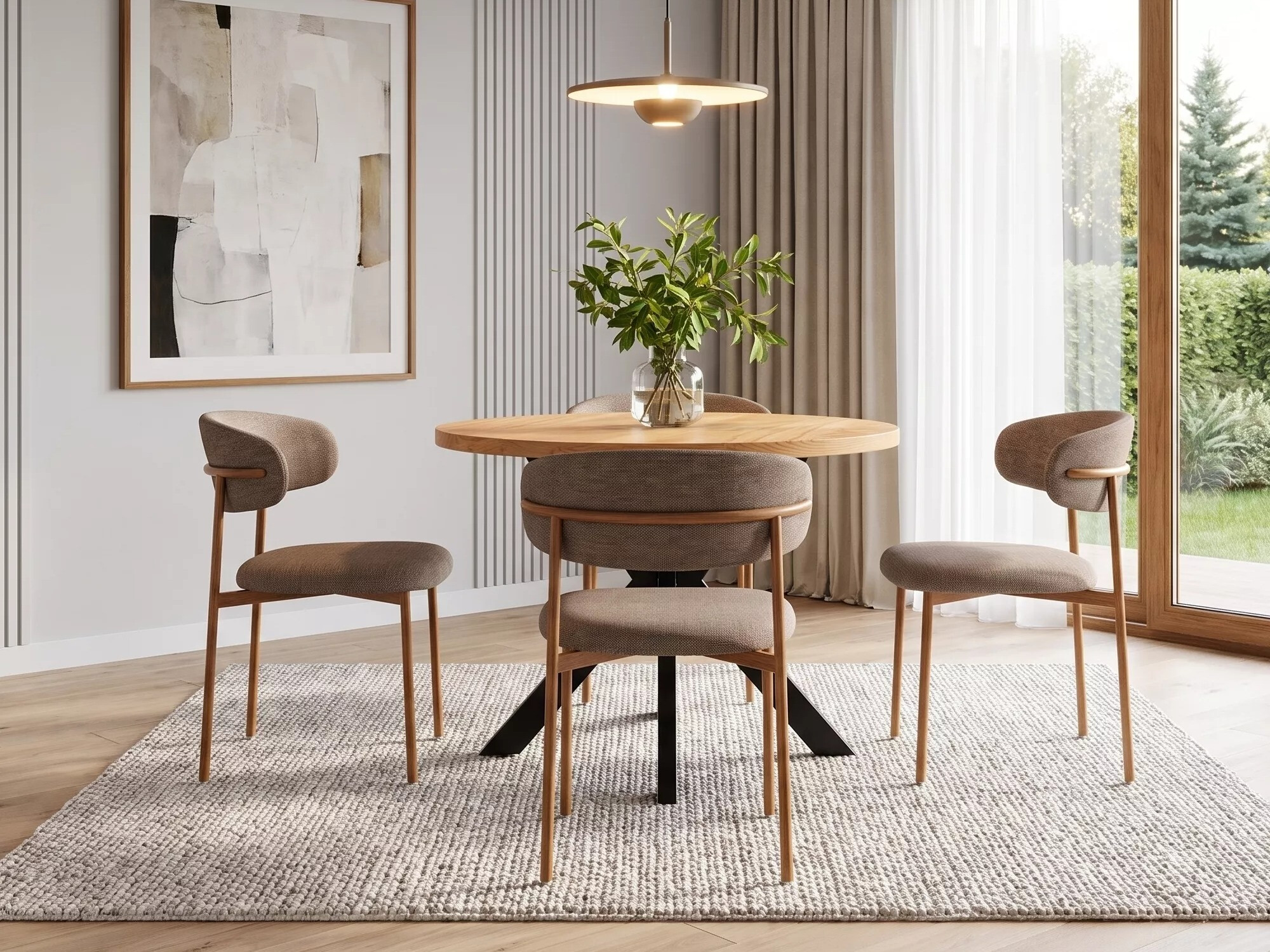 Chair Detroit 802 (Light brown + Oak)