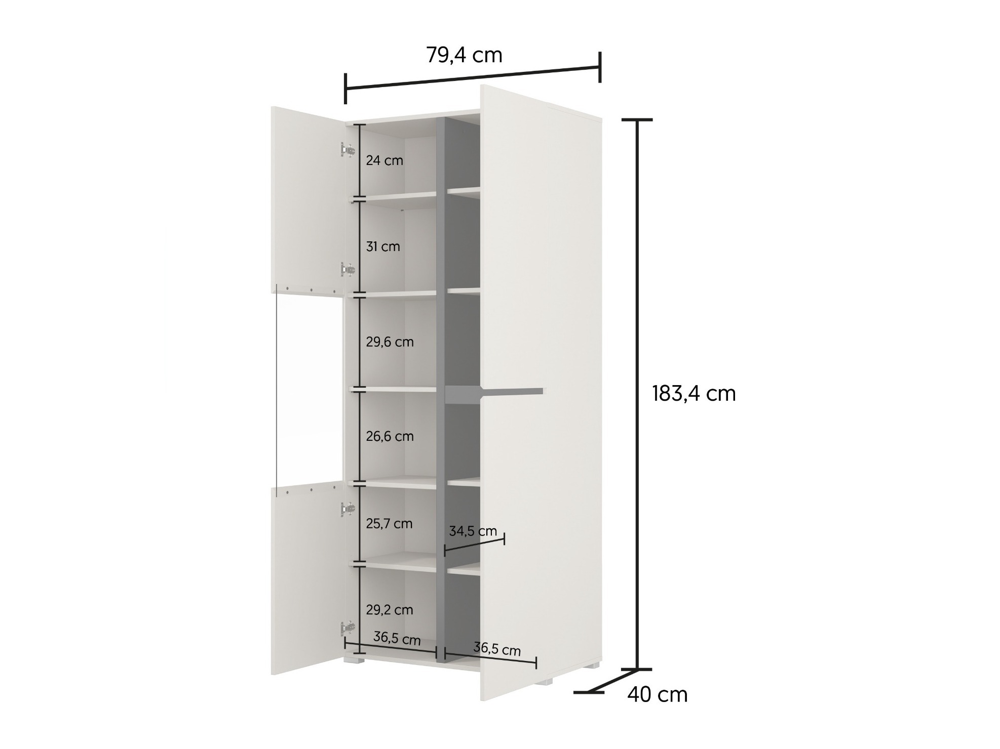 Bookcase Alfere 110 (White)