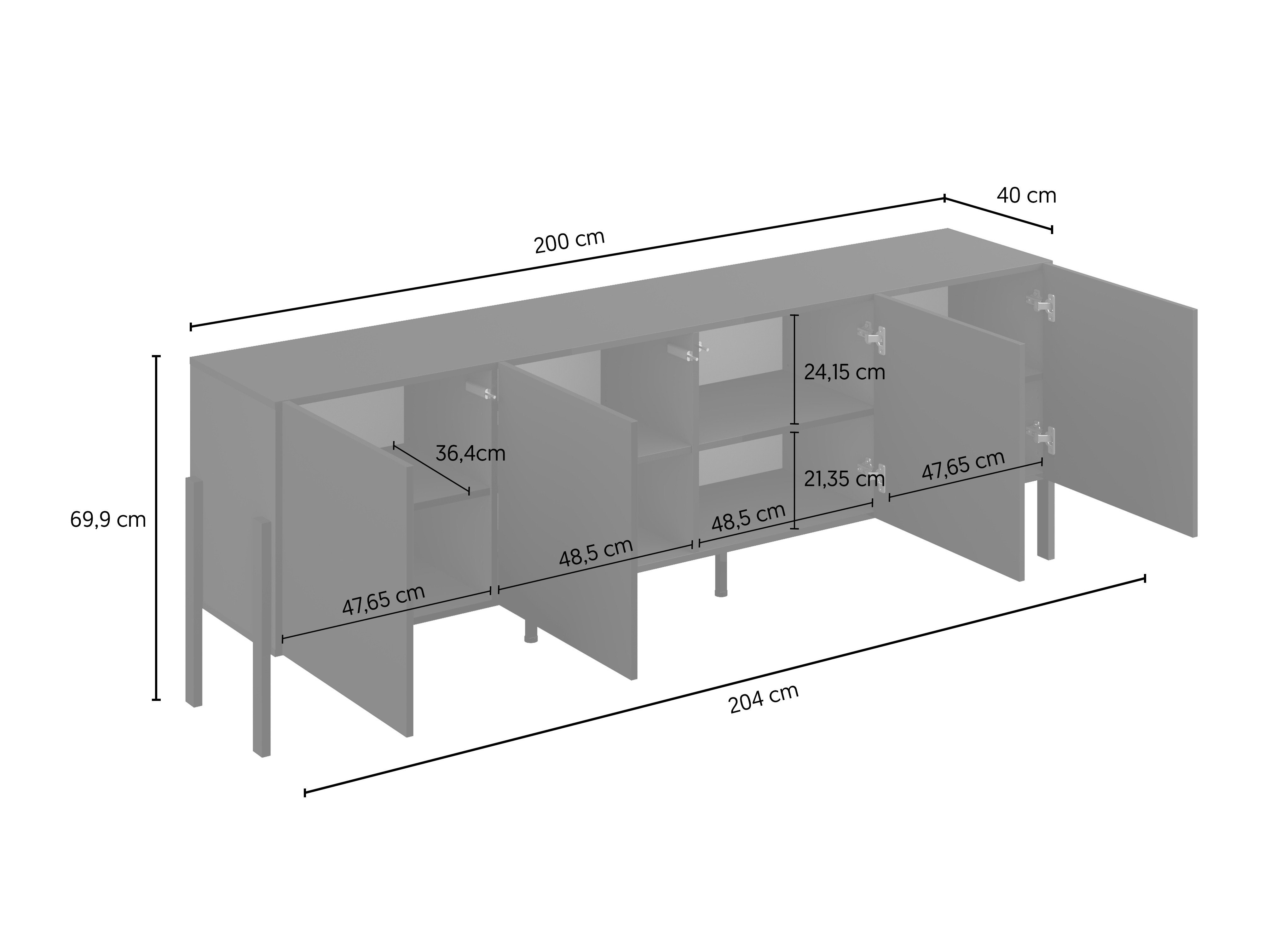 TV stand Etsore 100 (Black)