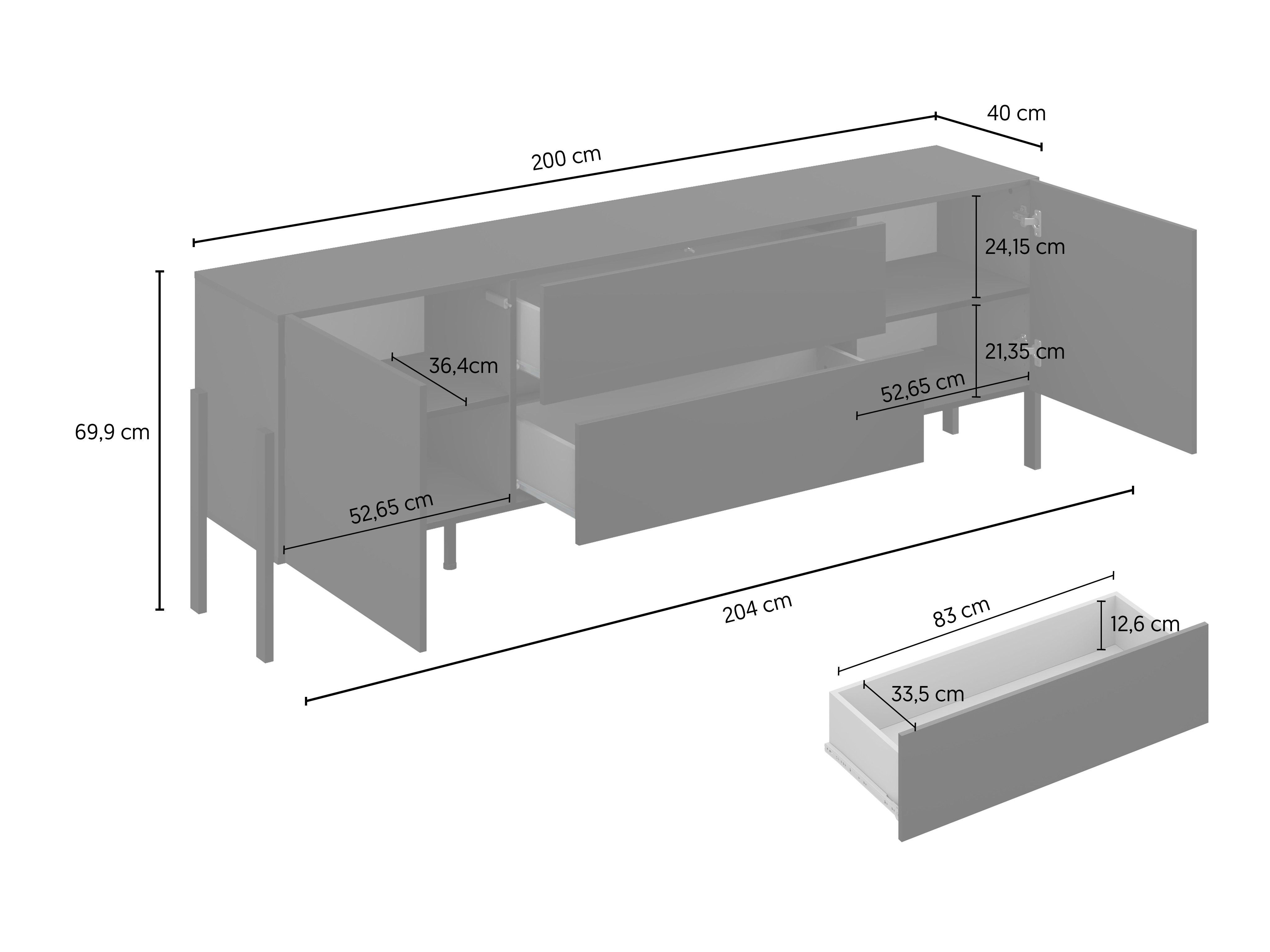 TV stand Etsore 102 (White)