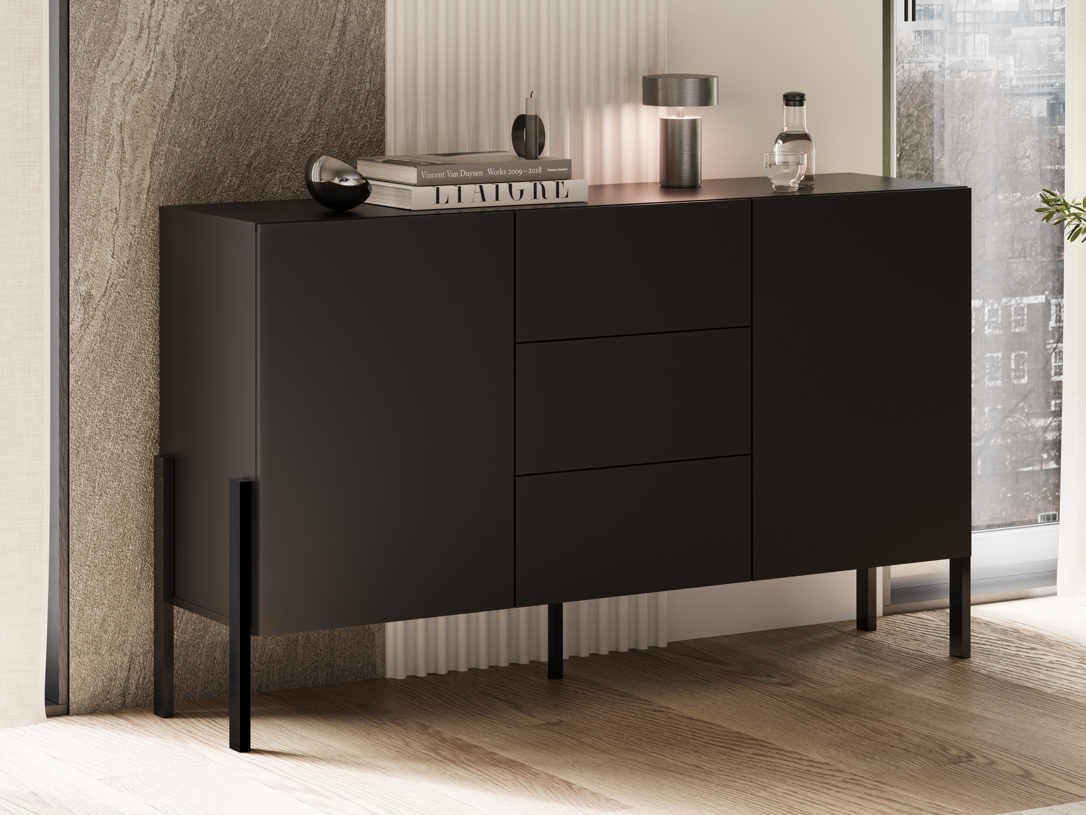 Chest of drawers Etsore 104 (Black)