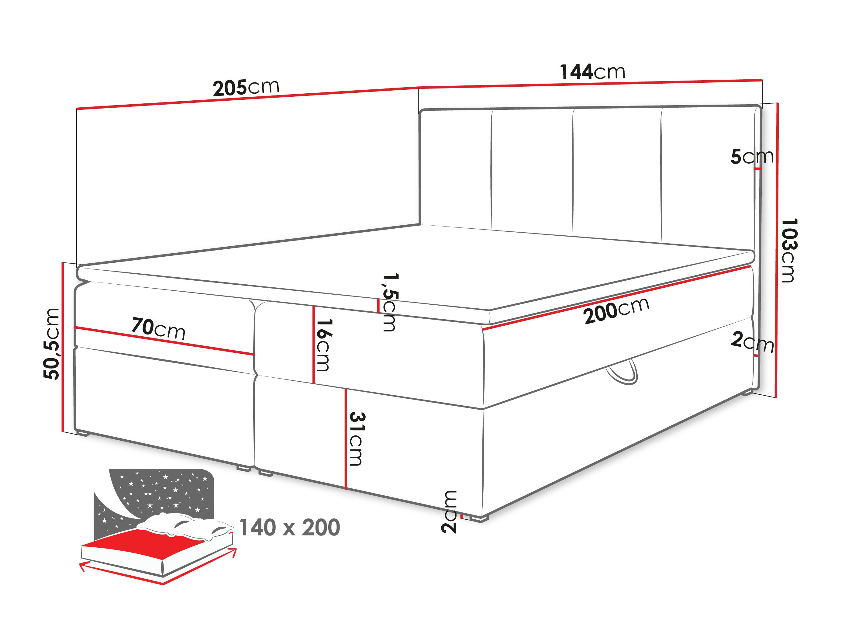 Continental bed Oppidum (Polo 872)