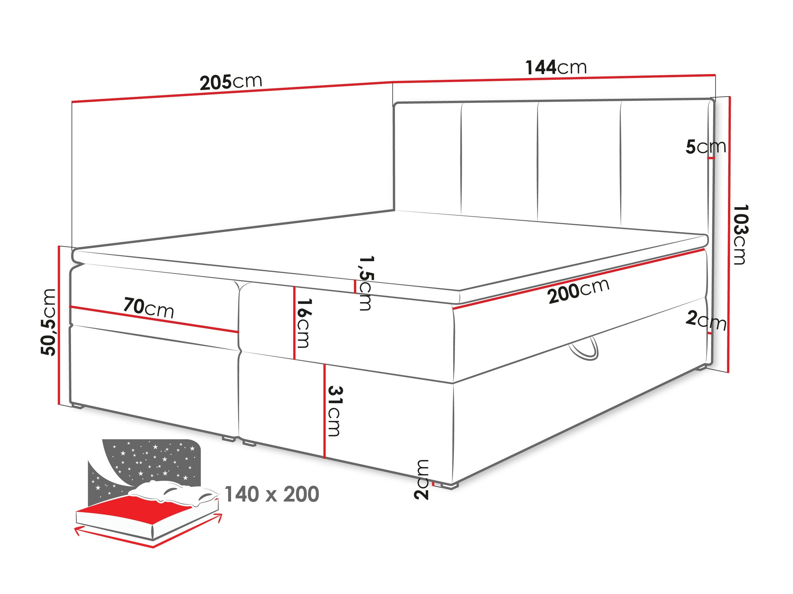 Continental bed Oppidum (Polo 882)