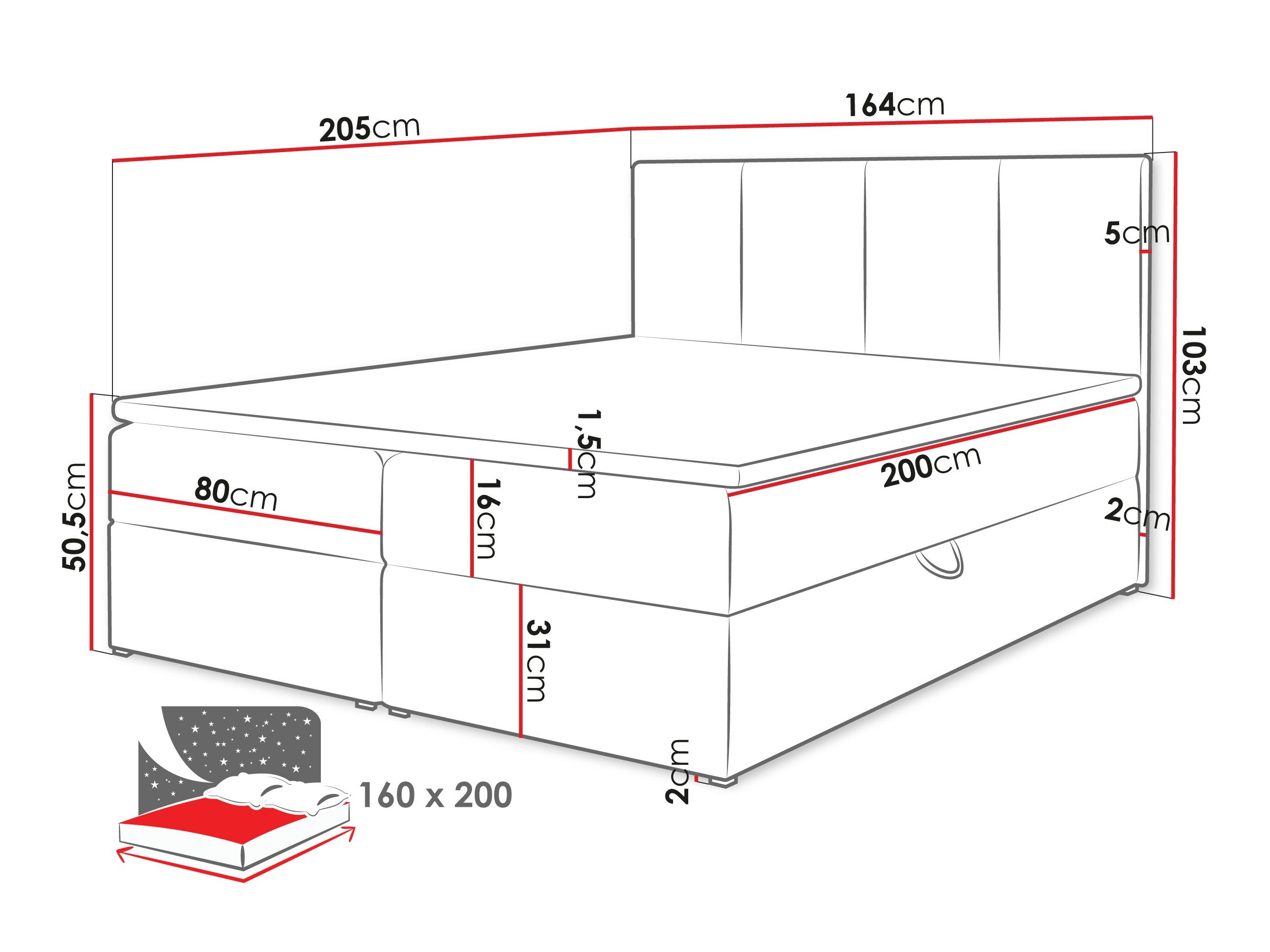 Continental bed Oppidum (Polo 894)