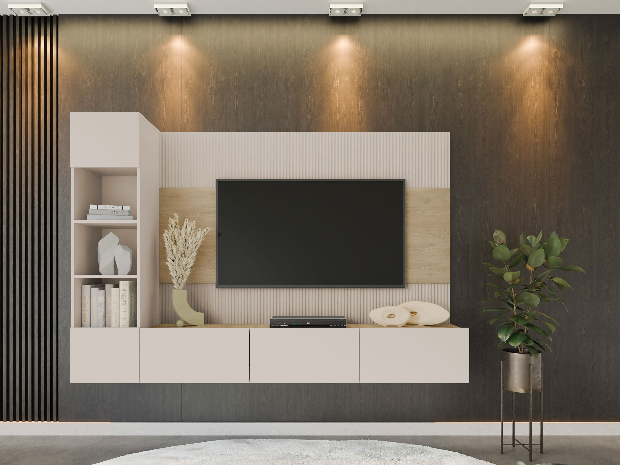 Living room set Comfivo Salix II (Beige + Cremona oak)