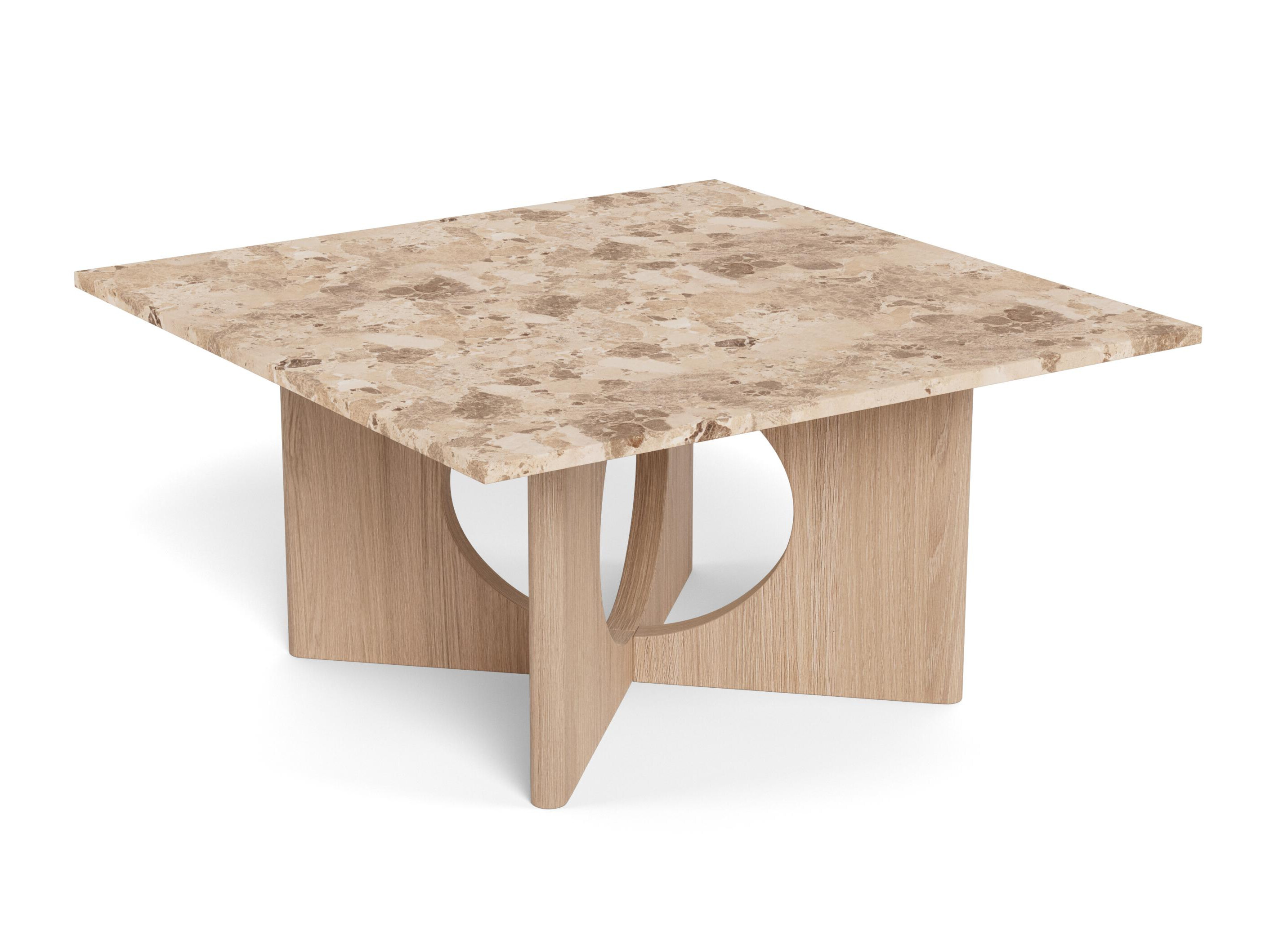 Coffee table Norsica 1098 (Light oak + Brown marble)