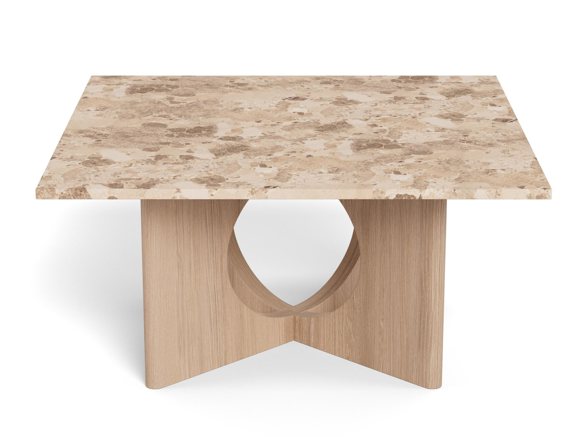 Coffee table Norsica 1098 (Light oak + Brown marble)